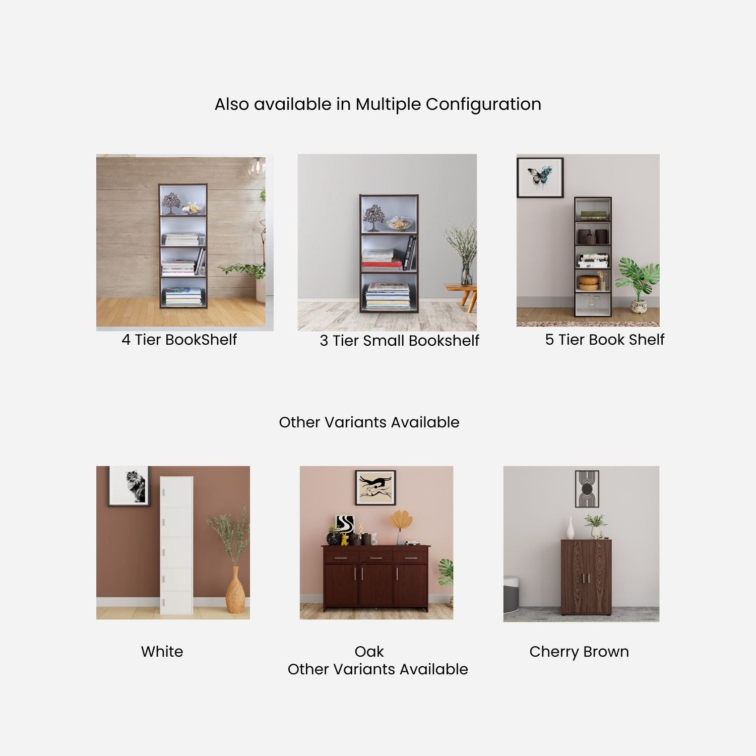 Mezzola Engineered Wood 3 Tier Bookshelf Large in Wenge Colour