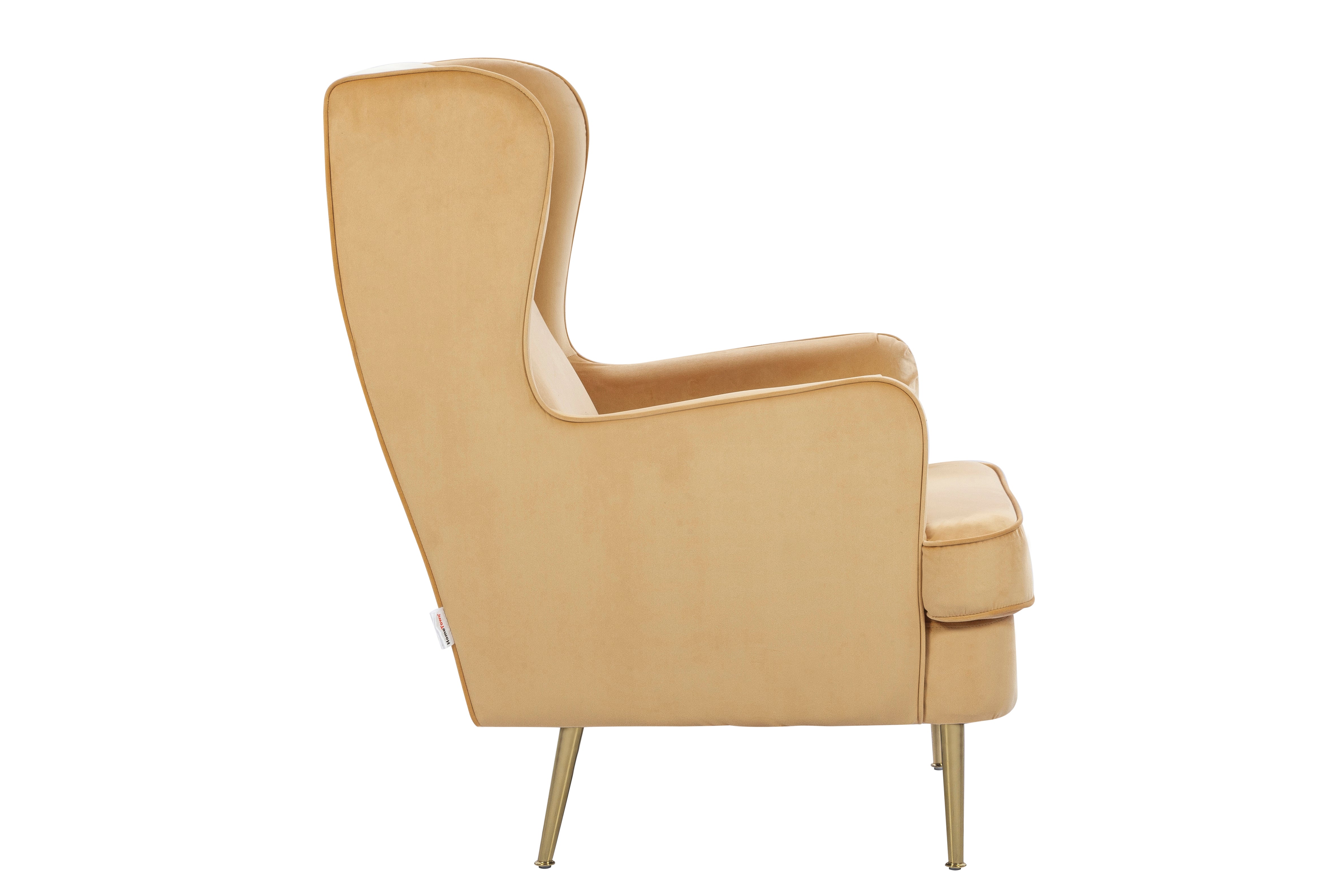 Charm Velvet Arm Chair in Dark Mustard Colour
