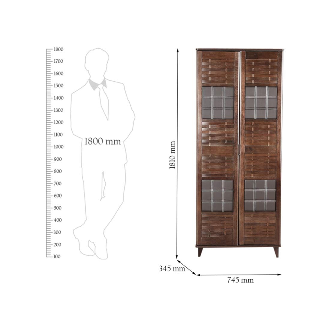 Palmira Engineered Wood Shoe Rack in Wenge Colour