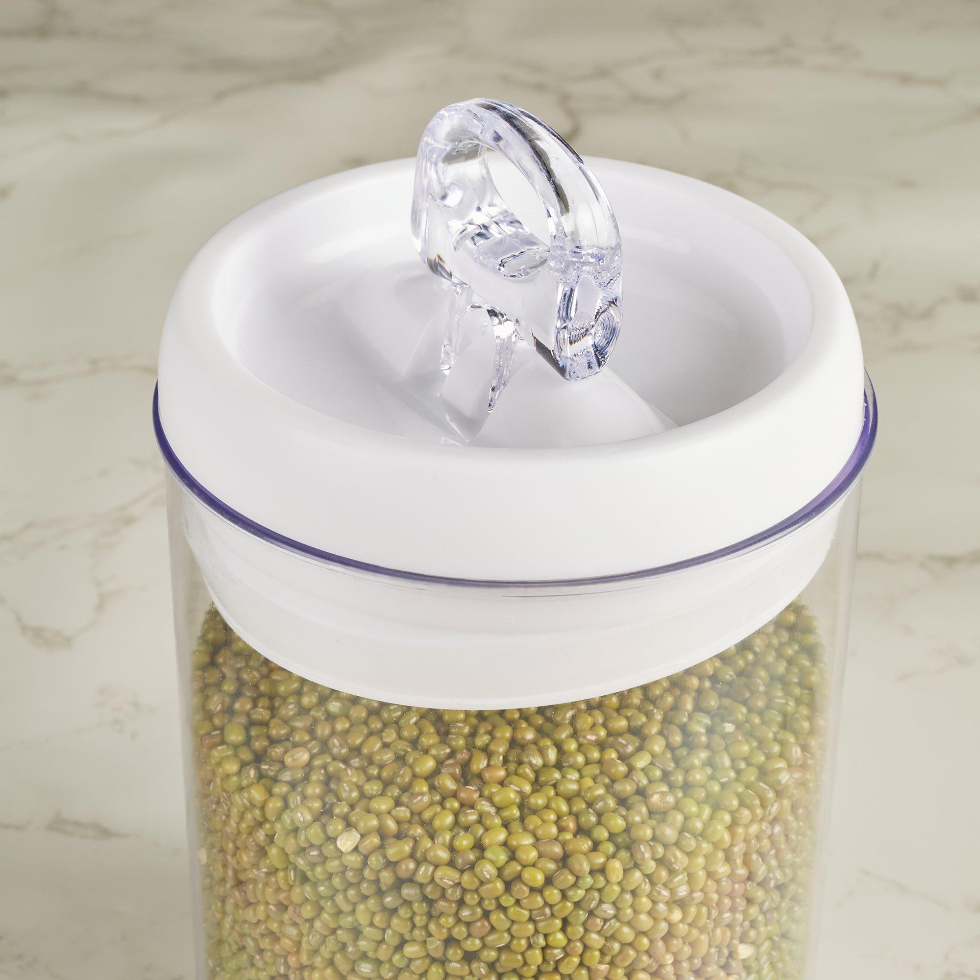 Robusto BPA Free Easy Lock Round Container 1700ml in Transparent & White Colour