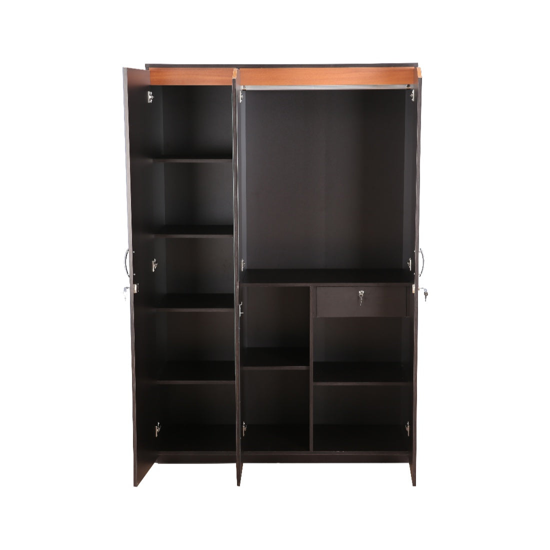 Swirl Three door Wardrobe in Wenge Colour