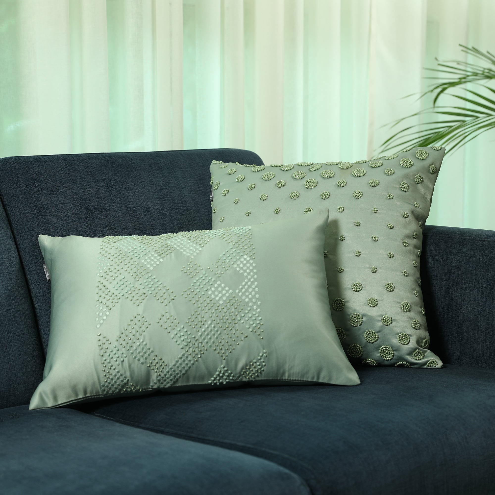 Swarna Cushion Cover Sage, 40x40cm