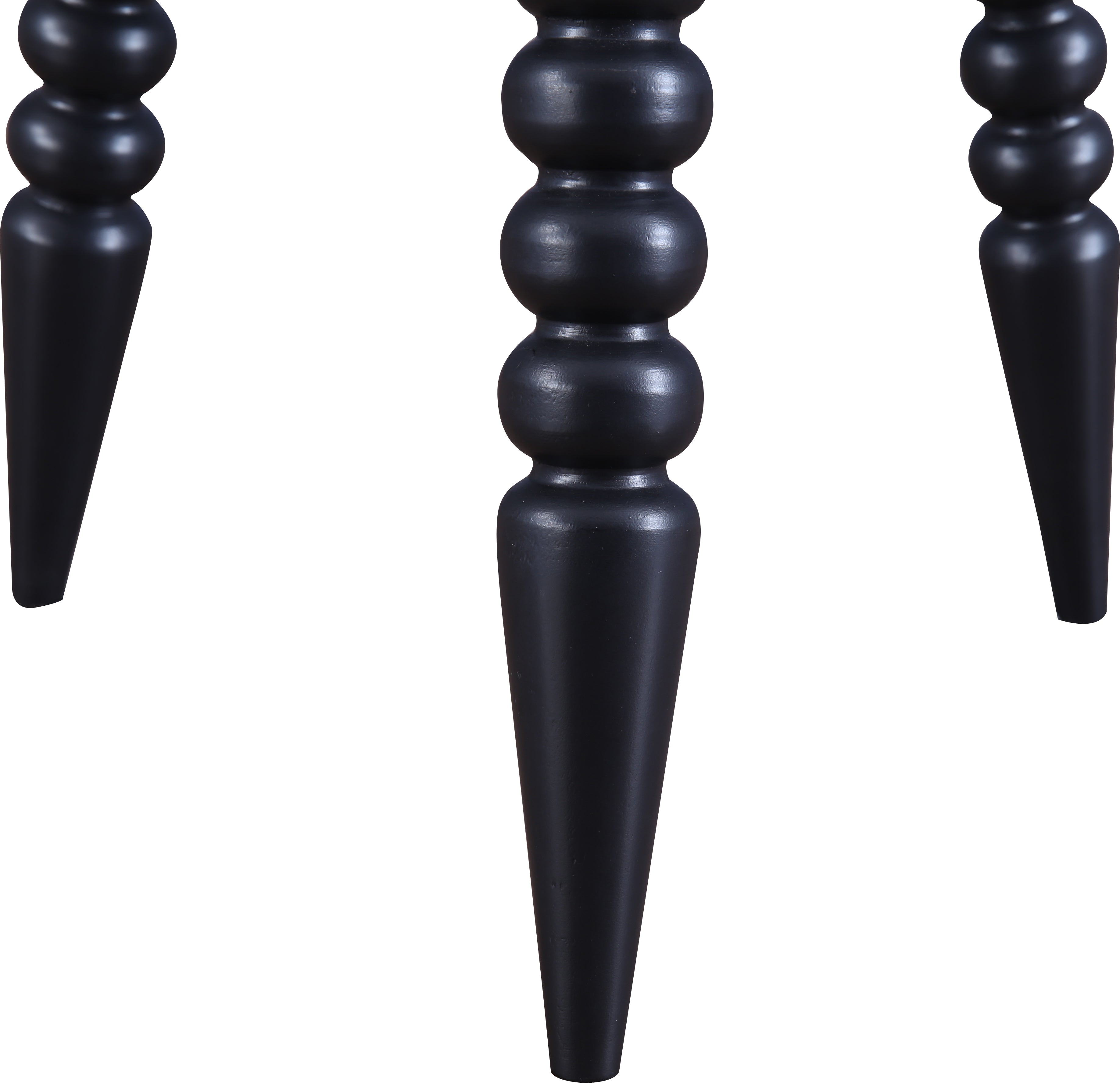 Antico Mango Wood Carved Stool in Black Colour