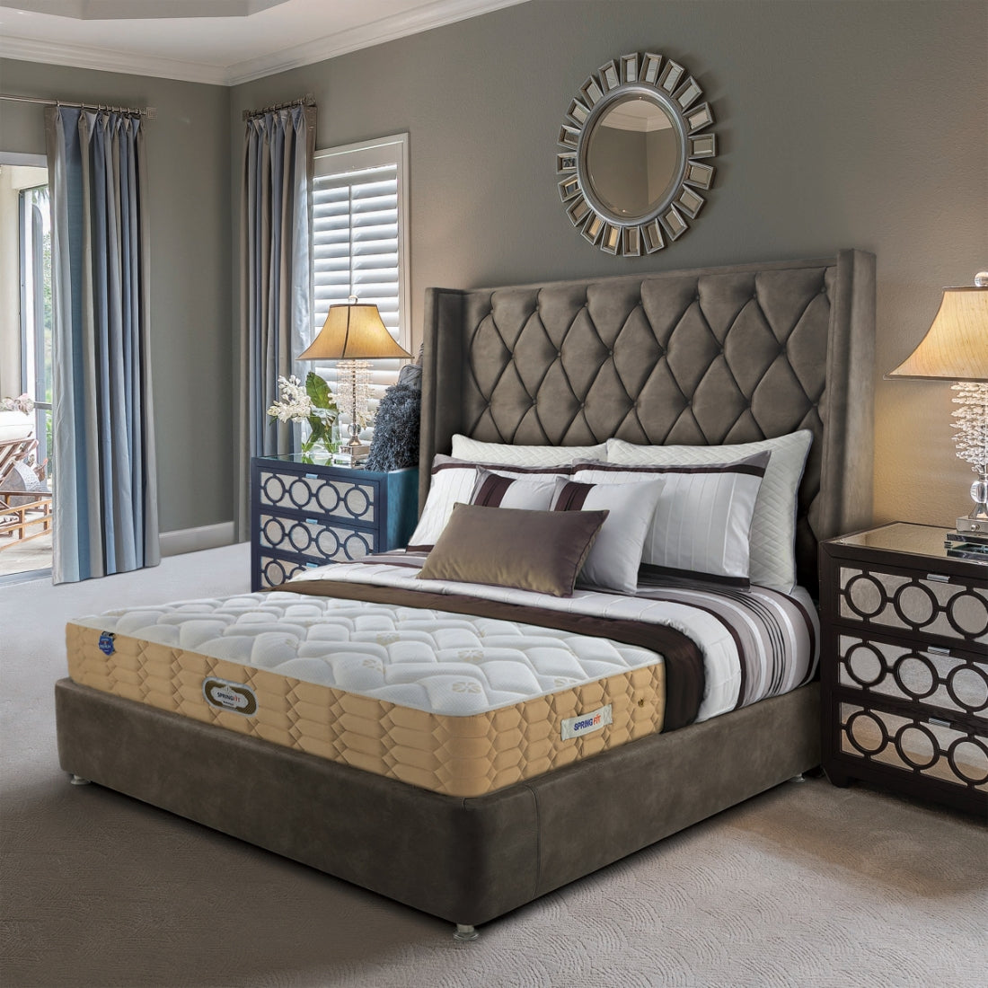 Reactive Ortho Memory Foam King Mattress 80x72x5 Inch in Grey Colour