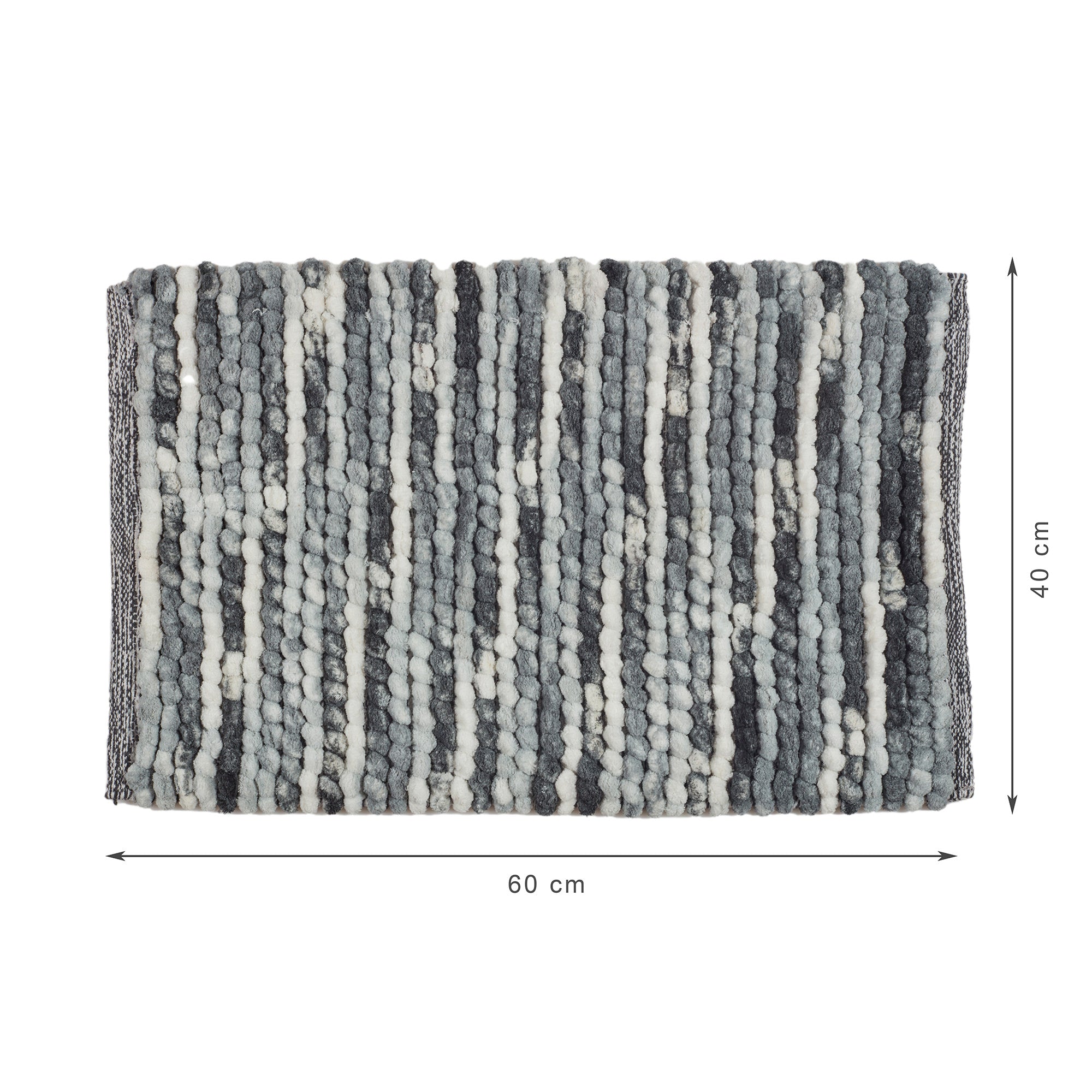 Emilia Micro Chenille Multipurpose Loop Bath Mat 40x60 Cm in Charcoal Colour