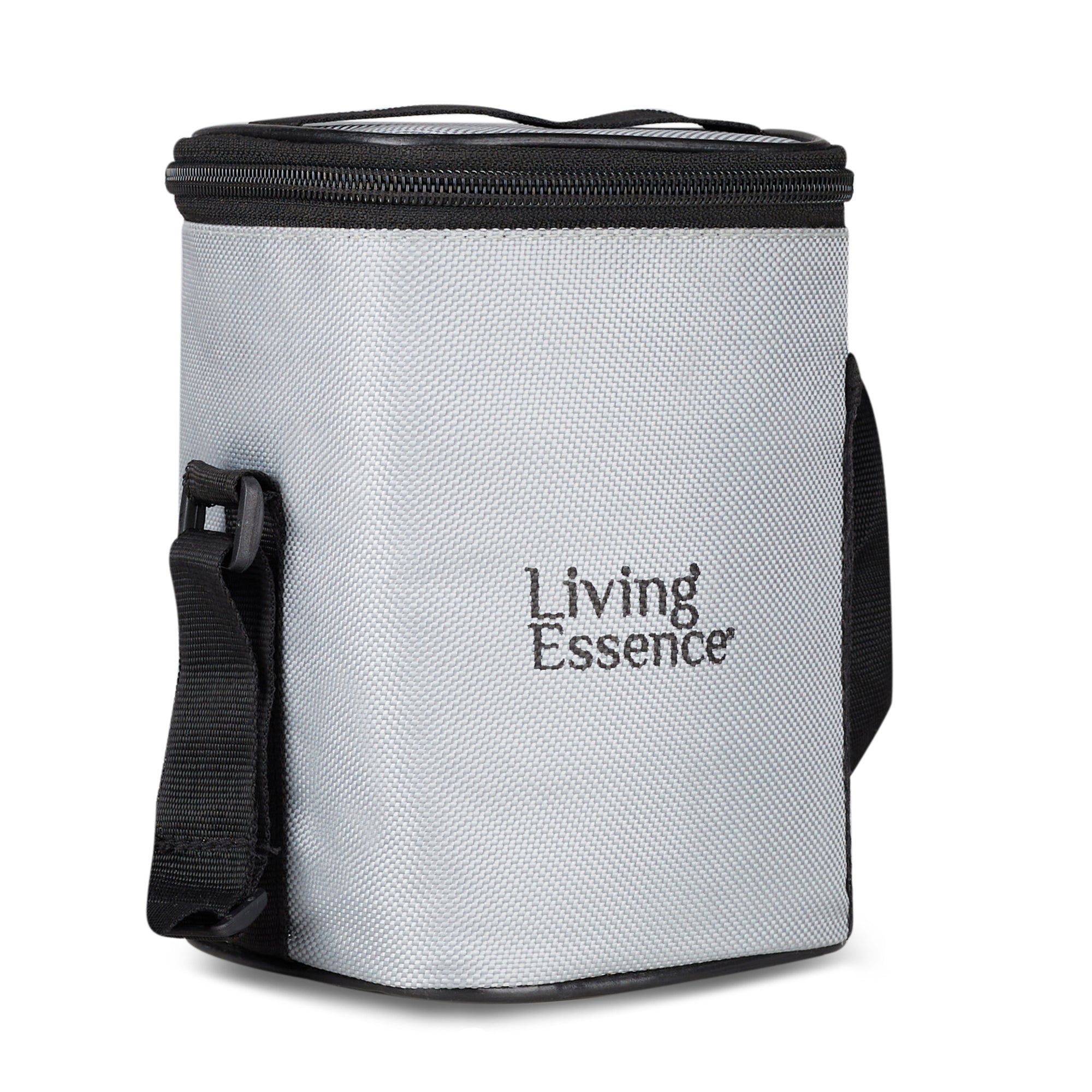 Microsafe 100% BPA Free Plastic & Stainless Steel Terra Lunch Box 400ml Set of 3 + Spoon + Carry Bag in Grey Colour