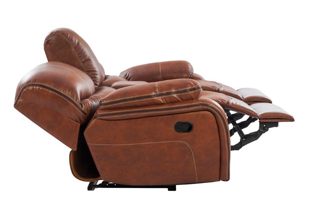Tigris Leatherette Two Seater Recliner in Brown Colour