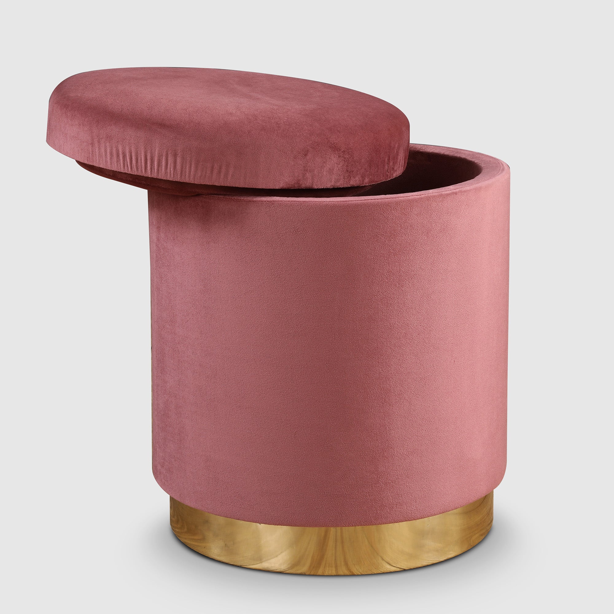 Barrel Fabric Ottomans in Blush Colour