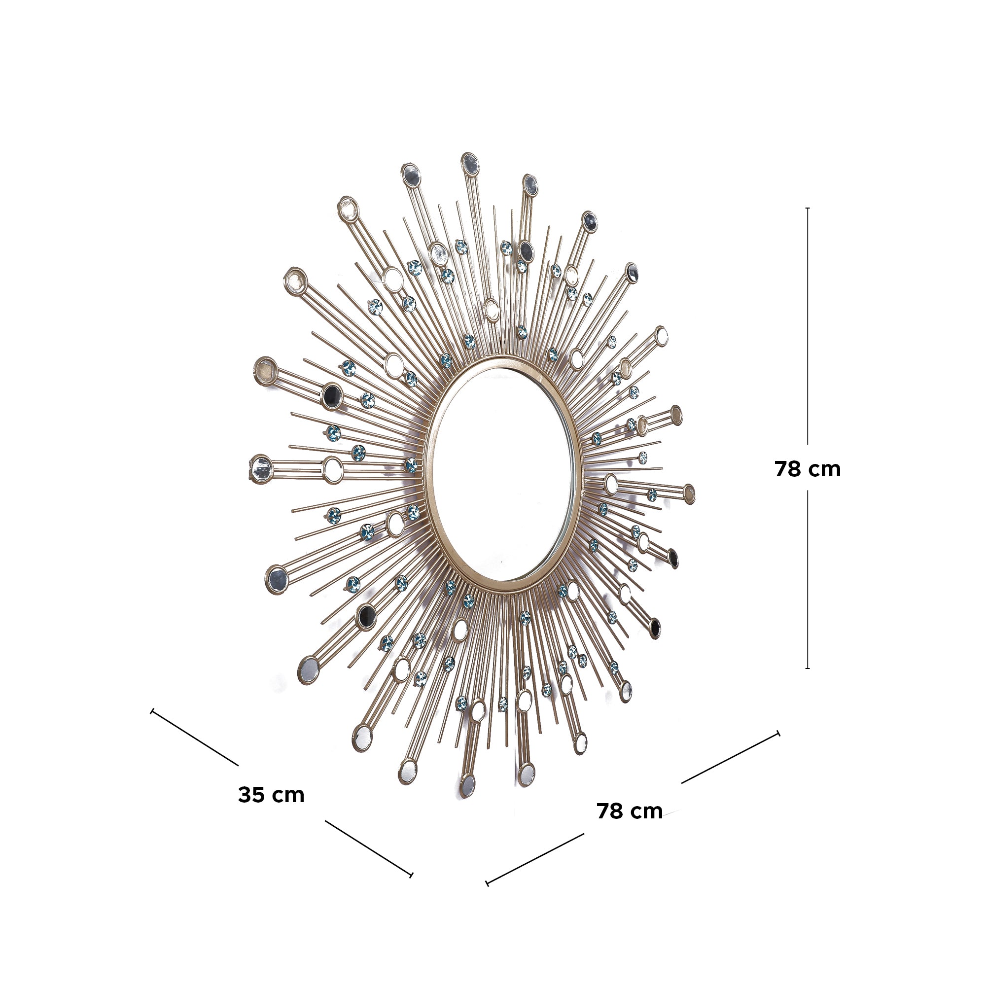 Glamor Iron Mirror in Gold Colour