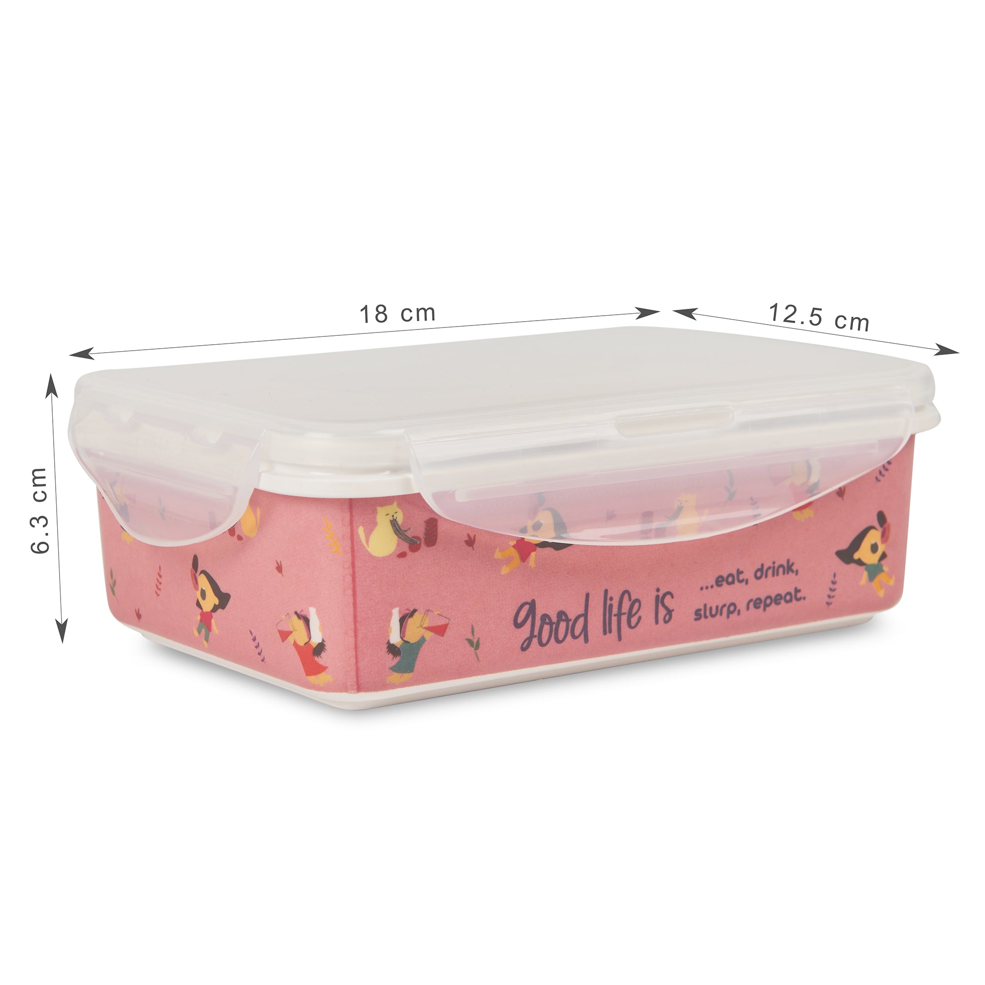 Good Life Melamine Rectangular Lunch Box Large Set of 2 in Multi Colour
