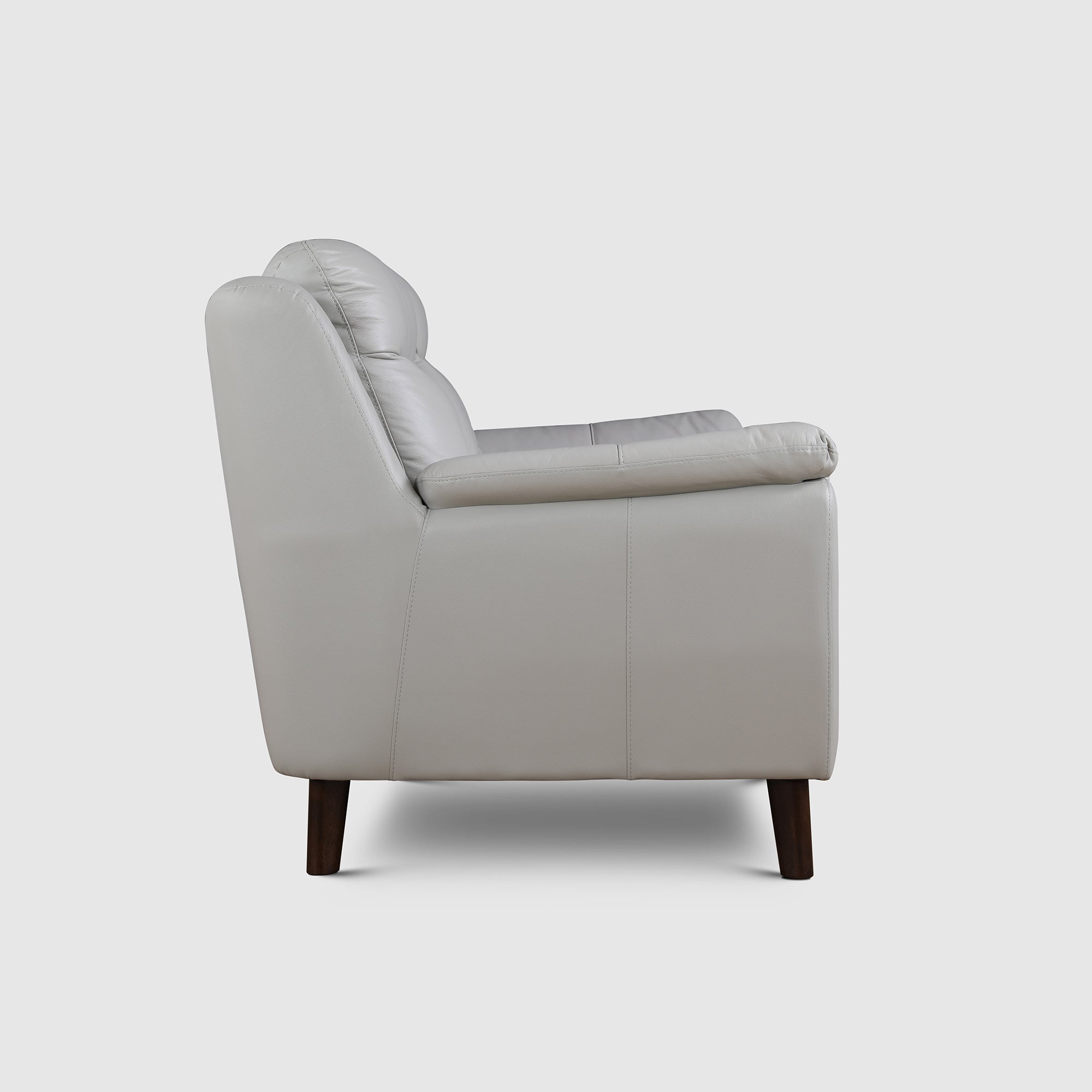 Alexa Half Leather Two Seater Sofa in Light Grey Colour