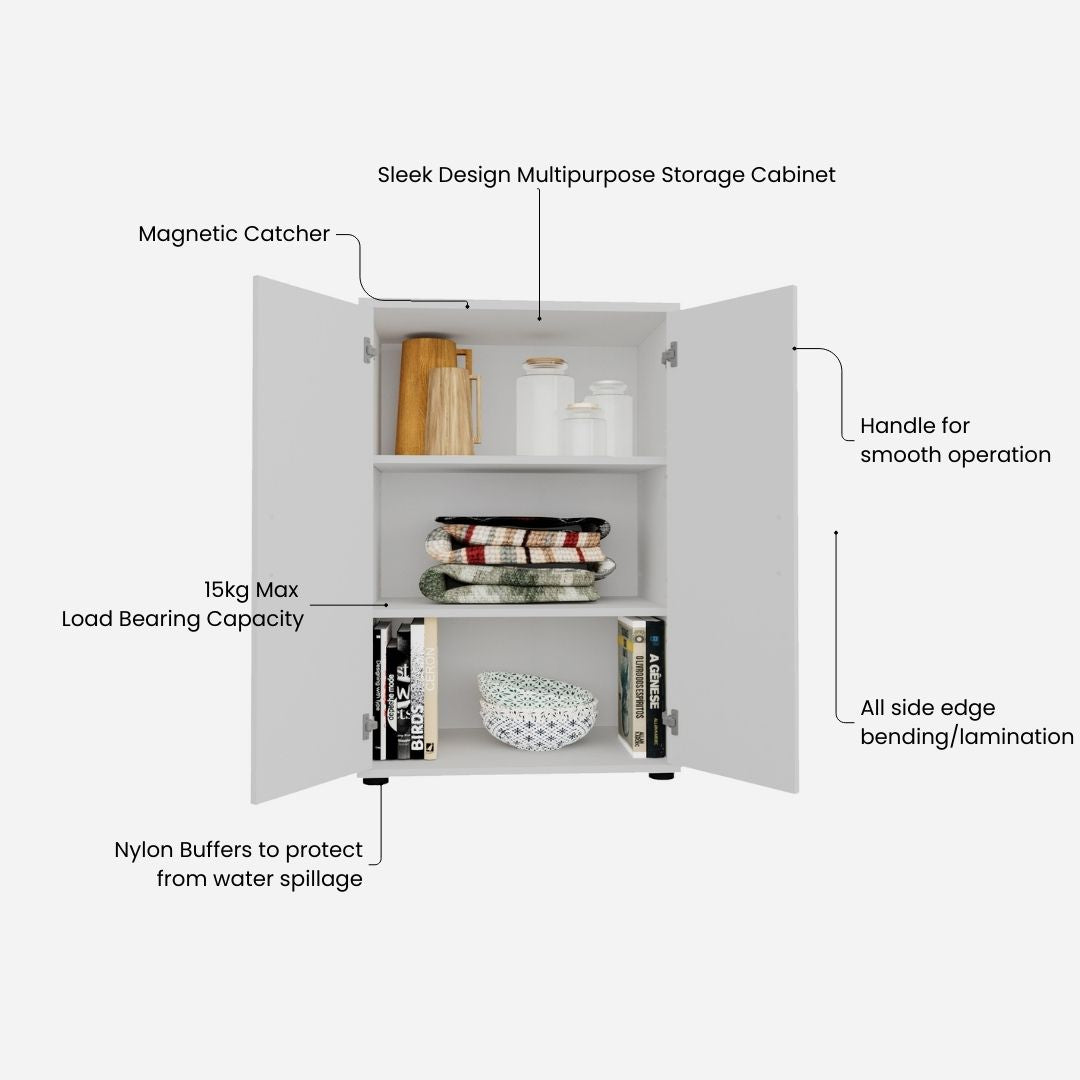 Henley Engineered Wood Multipurpose Cabinet in White Colour
