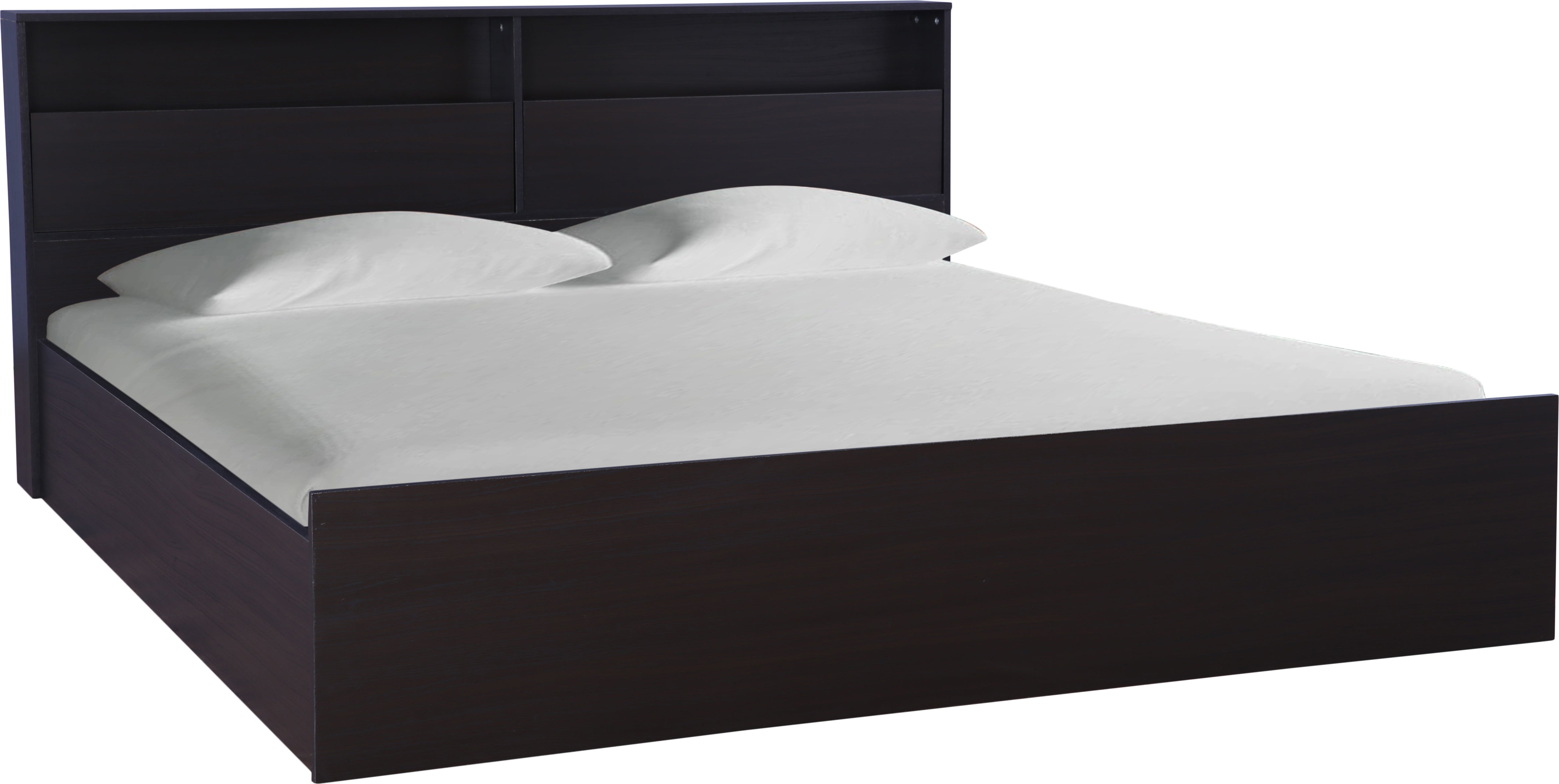 Alex King bed with Box storage in Dark Walnut Colour