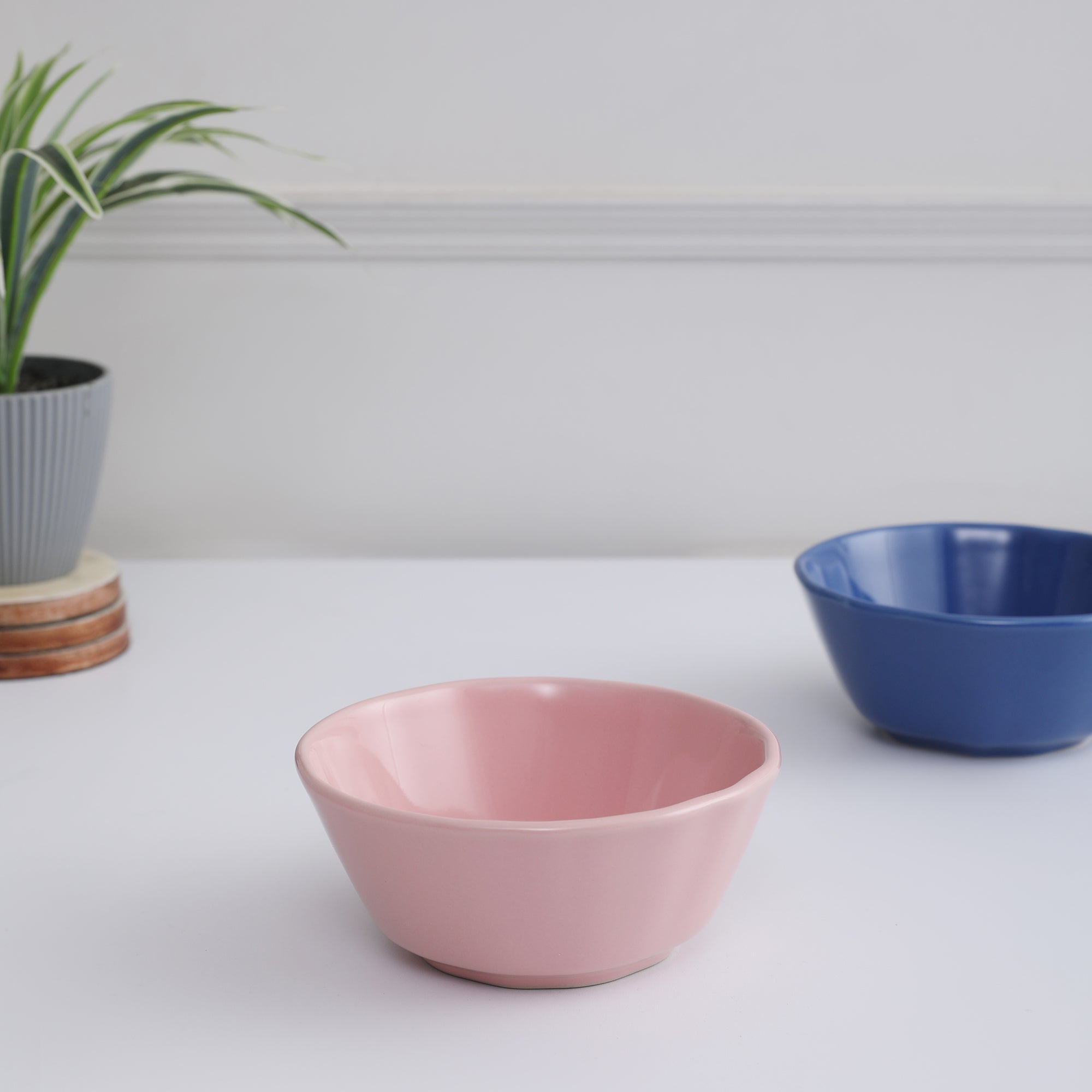 Palette Ceramic Cereal Bowl in Pink Colour