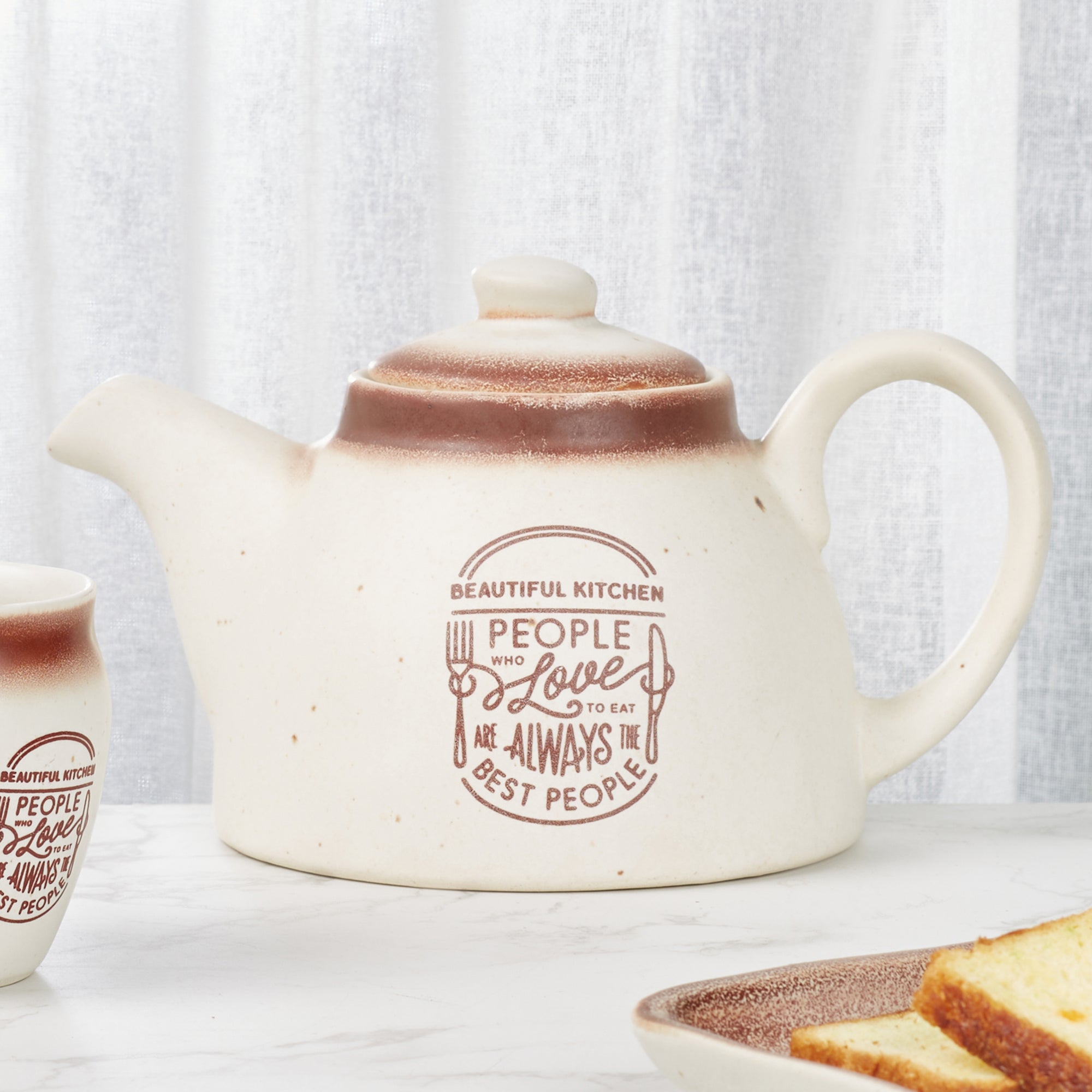 Beautiful Kitchen Studio Pottery Stoneware Tea Pot in Beige Colour