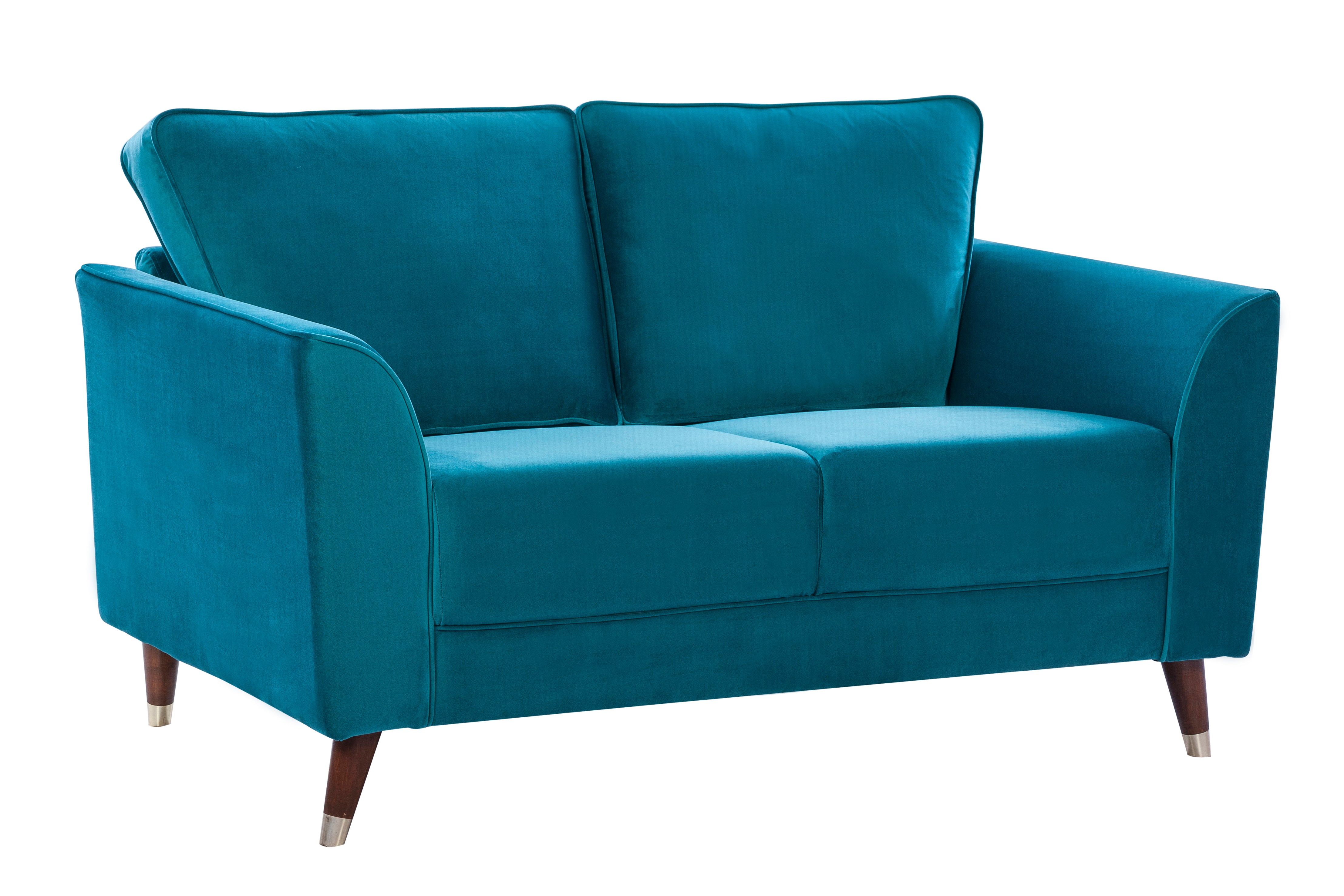 Magnific Velvet Two Seater Sofa in Green Colour