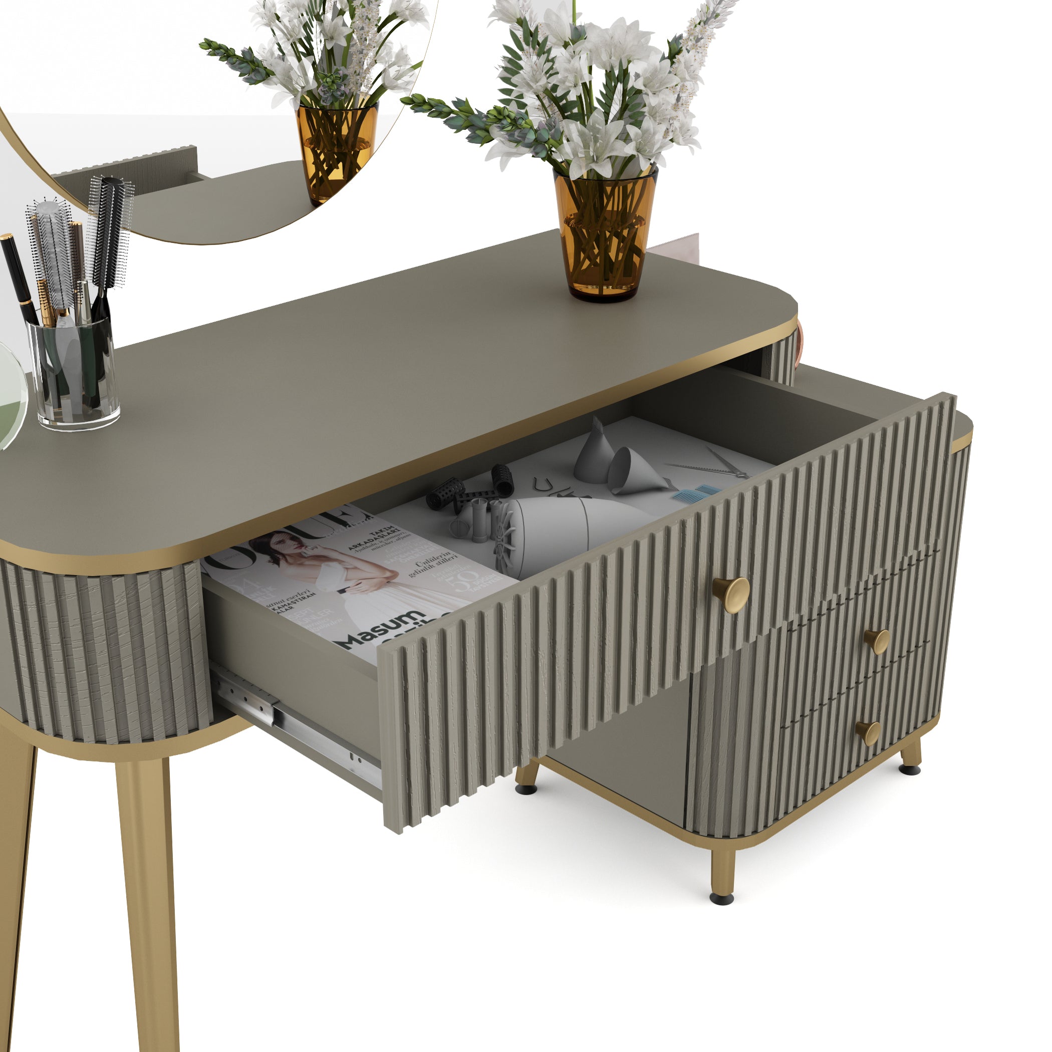 Asa Engineered Wood Dressing Table in Santana Oak Colour
