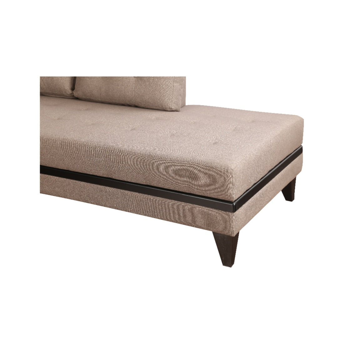 Garcia Fabric 3 Seater Sofa With Left Hand Side Lounger in Brown Colour