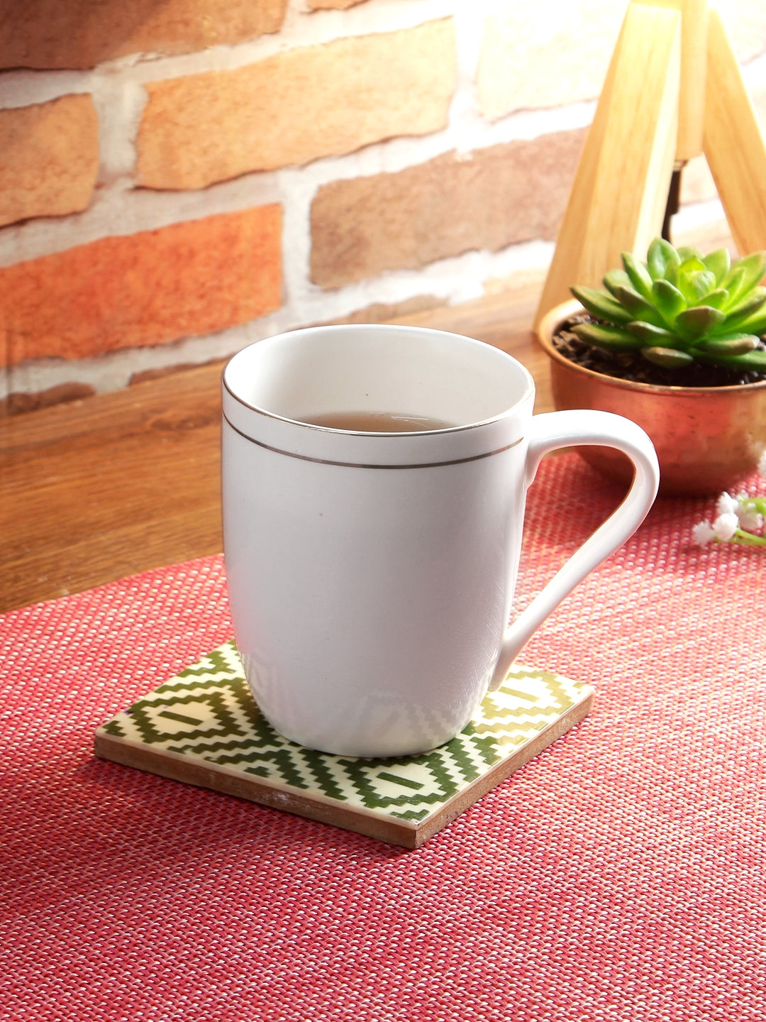 Avril Bone China Coffee Mug 310 Ml in White Colour