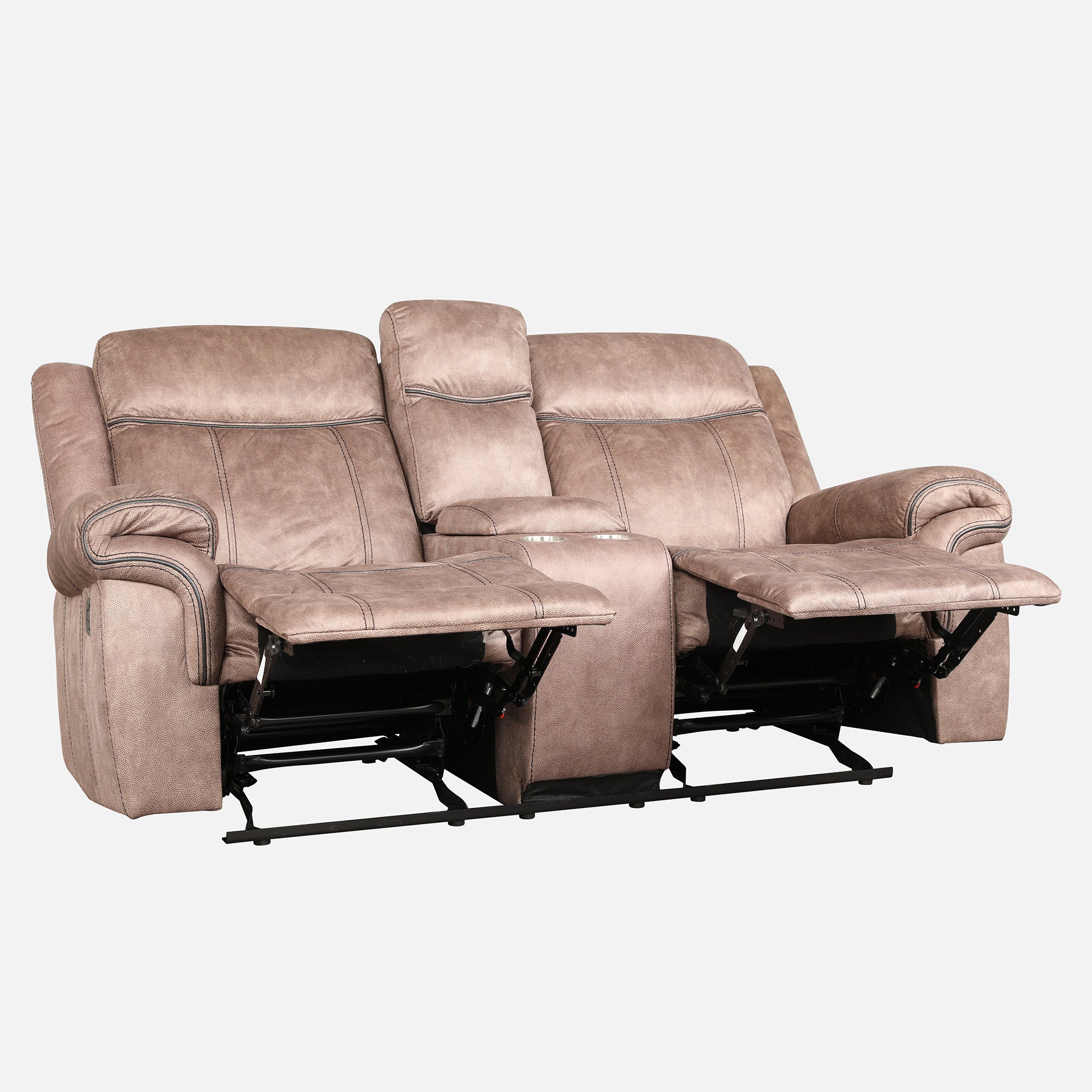 Enfield Fabric 2 Seater Recliner in Brown Colour