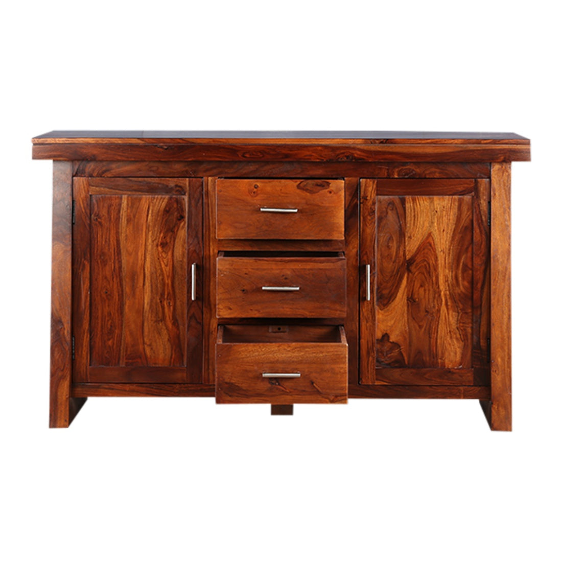 Austin Sheesham Wood(Rosewood) Storage Sideboard in Honey Colour