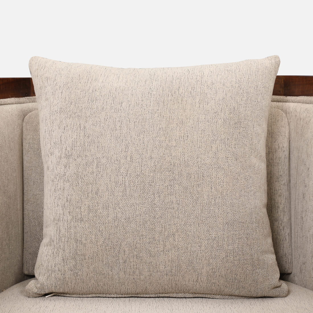 Siam Solidwood Single Seater Sofa in Beige Colour