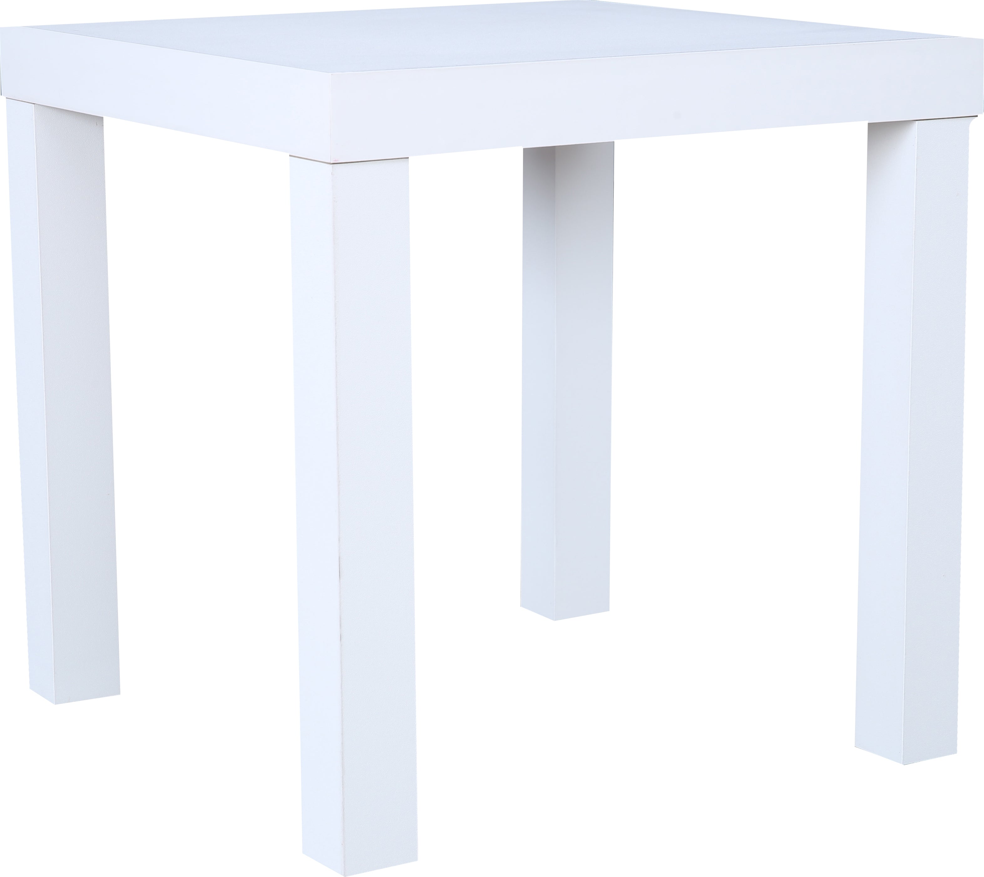 Larix Engineered Wood Side Table in White Colour