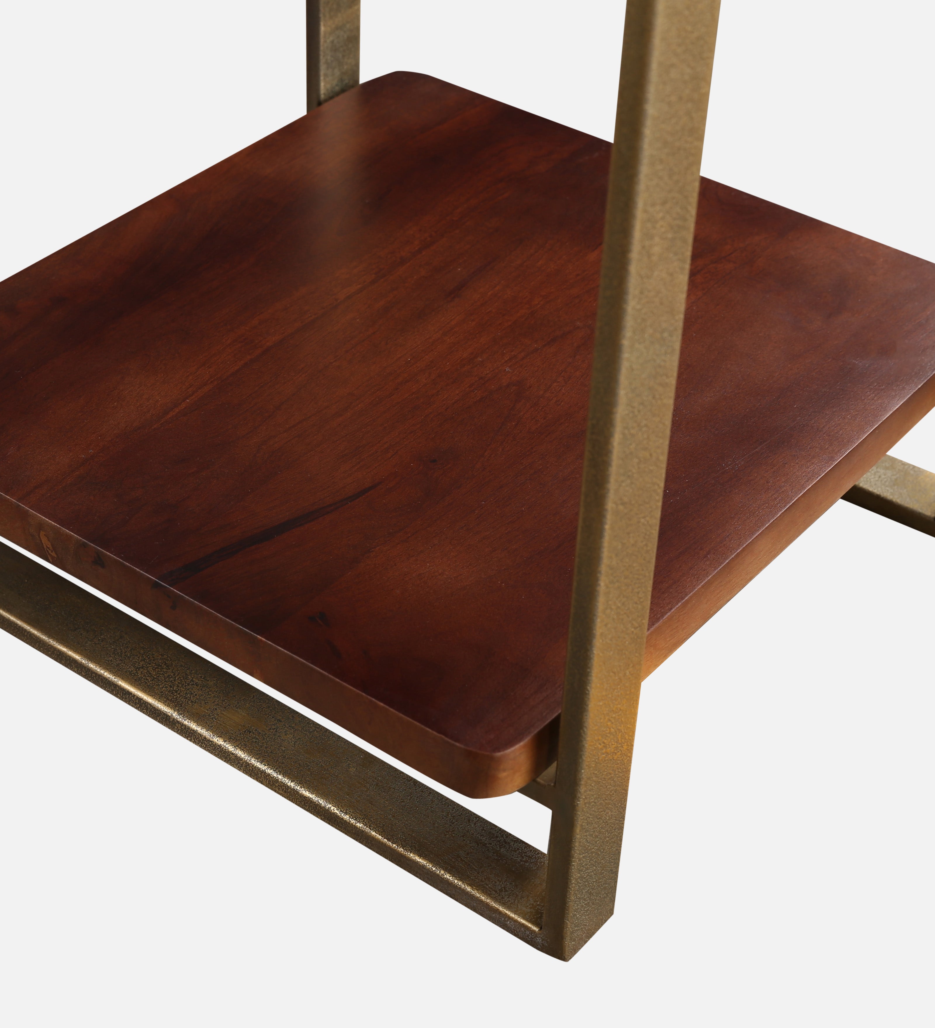 Ellis Metal Side Table in White and Walnut Colour