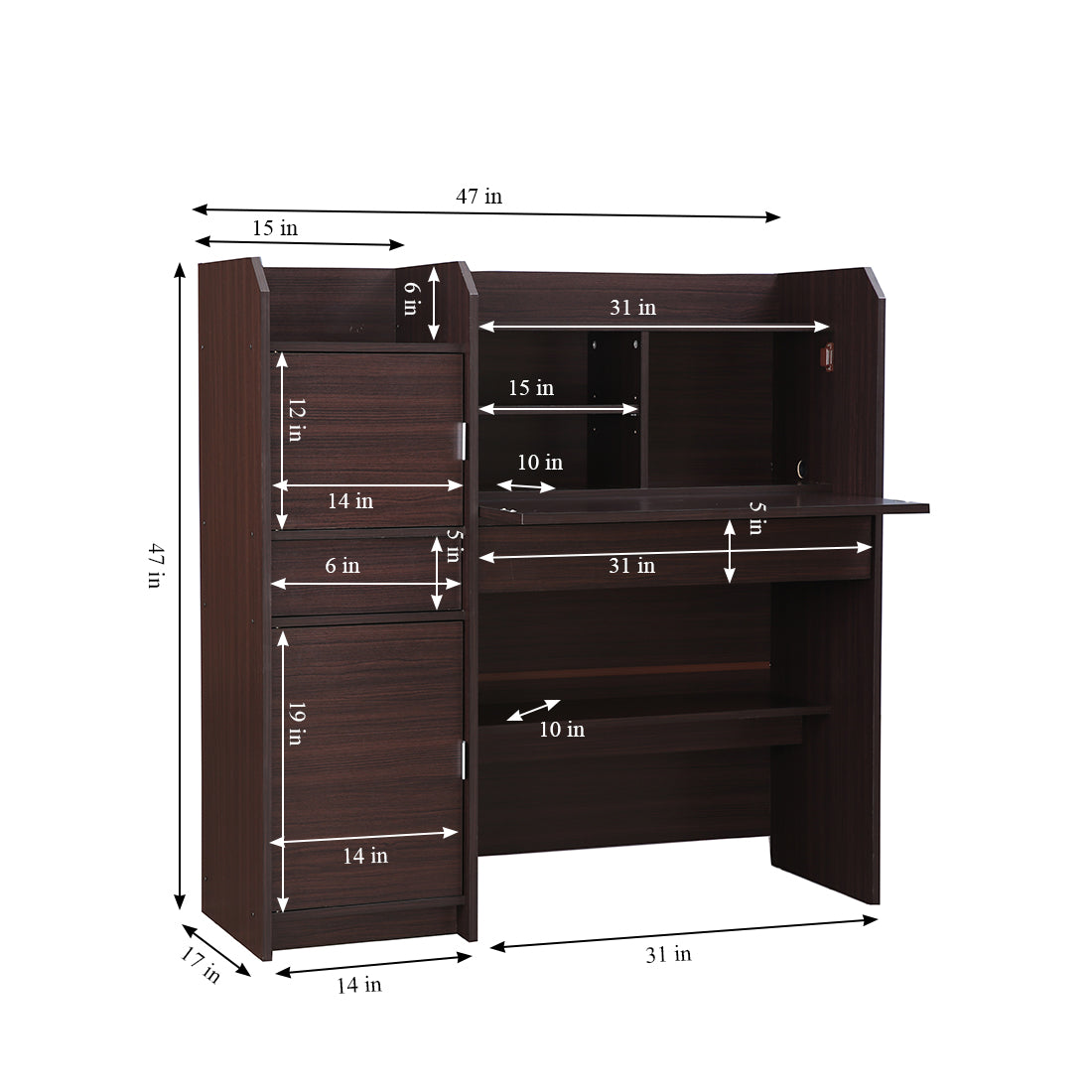 Florence Study Table in Honey Colour