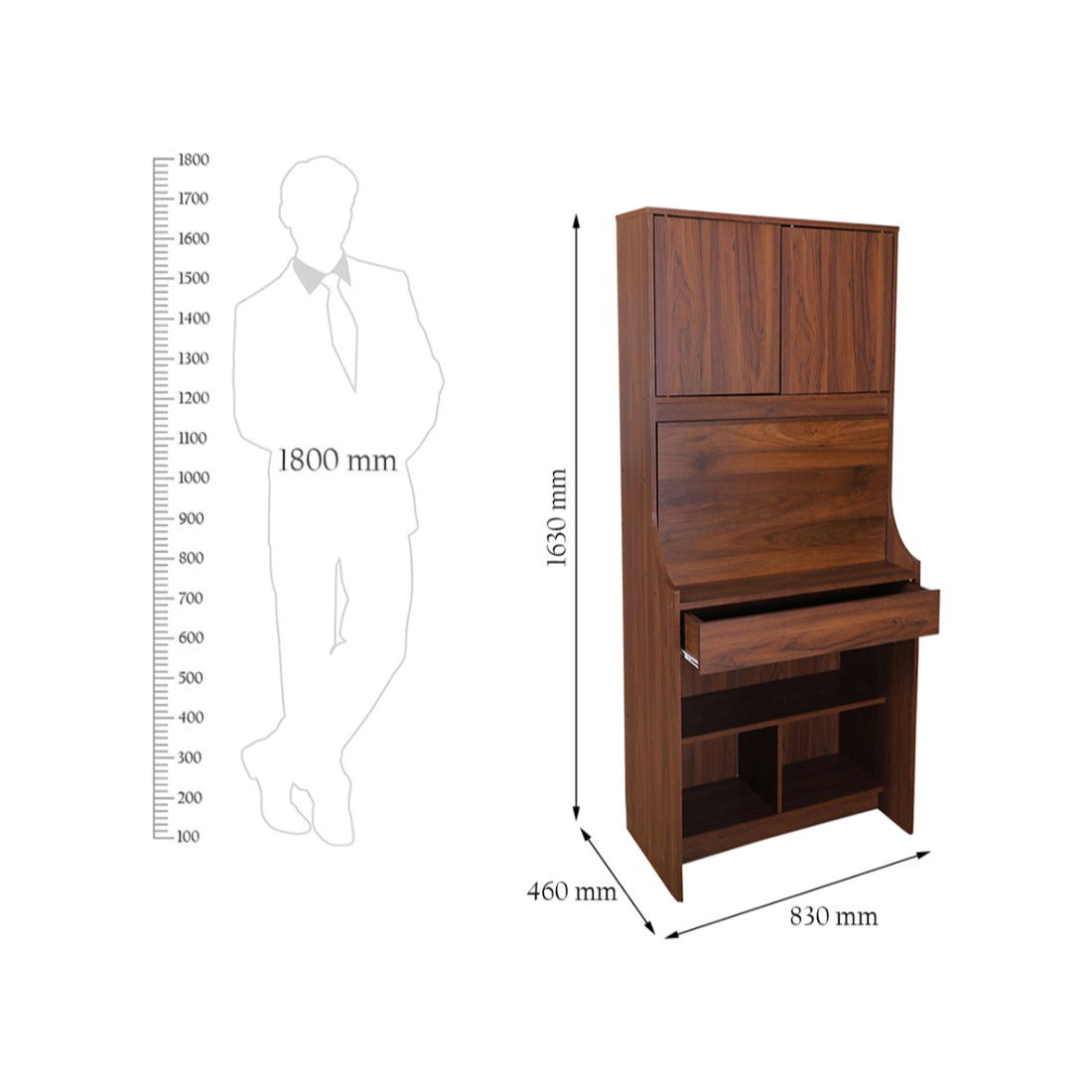 Flicker Study Table in Wenge Colour
