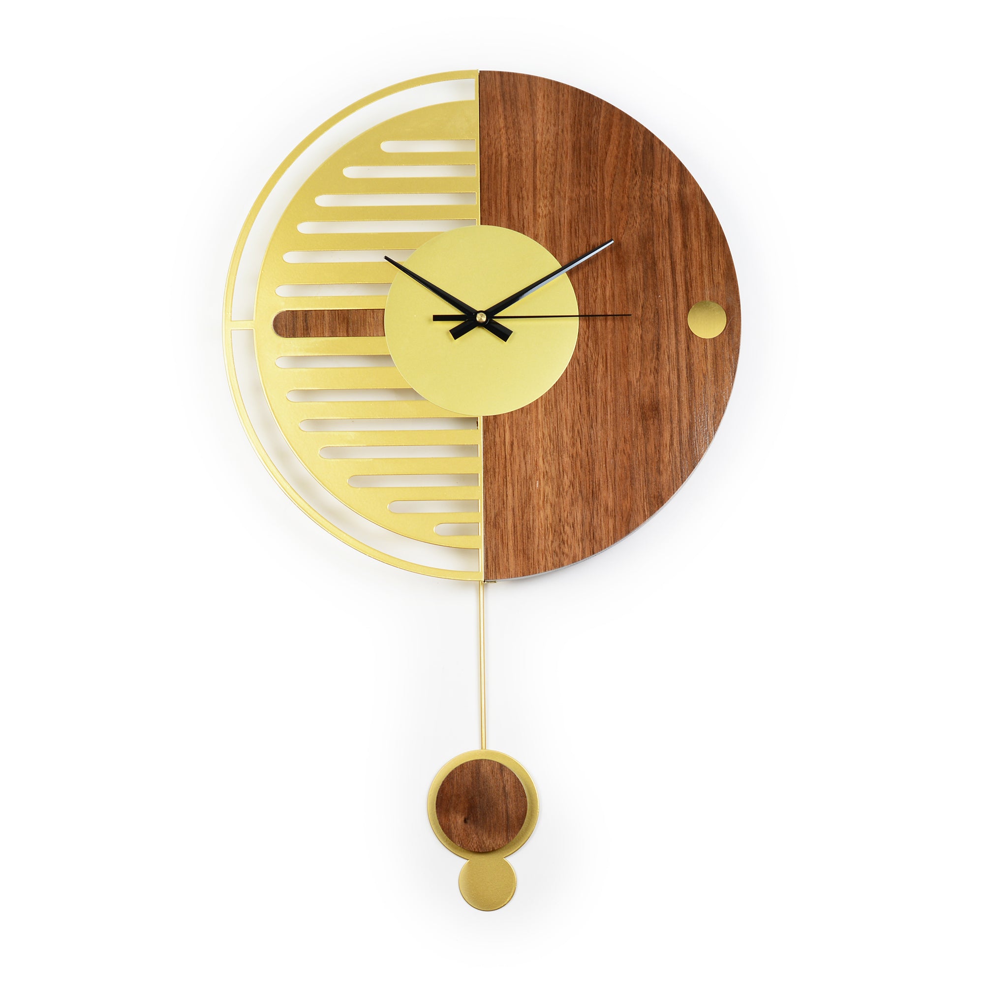 Rhythm Metal And Engineered Wood Simplica Pendulum Wall Clock in Brown Colour