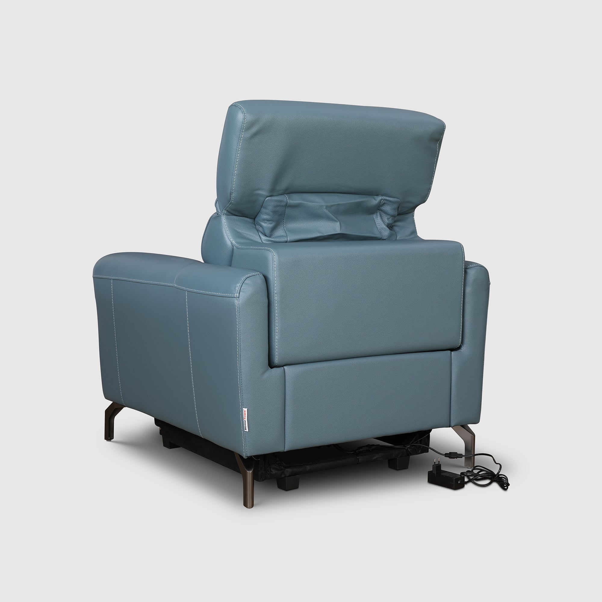 Emilia Half Leather Single Seater Electric Recliner in Blue Colour