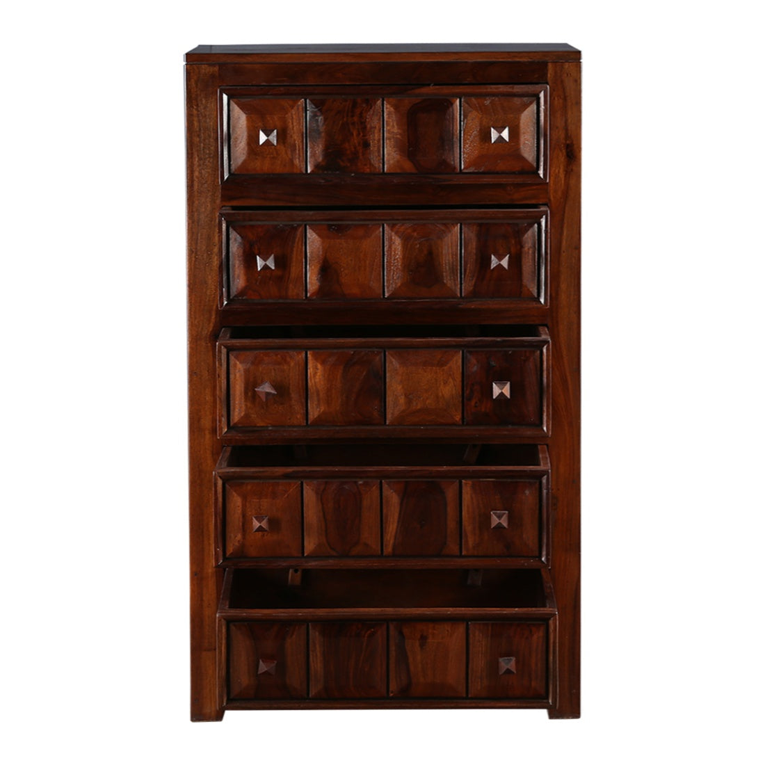 Woodrow Sheesham Wood(Rosewood) Chest of Drawer in Honey Colour