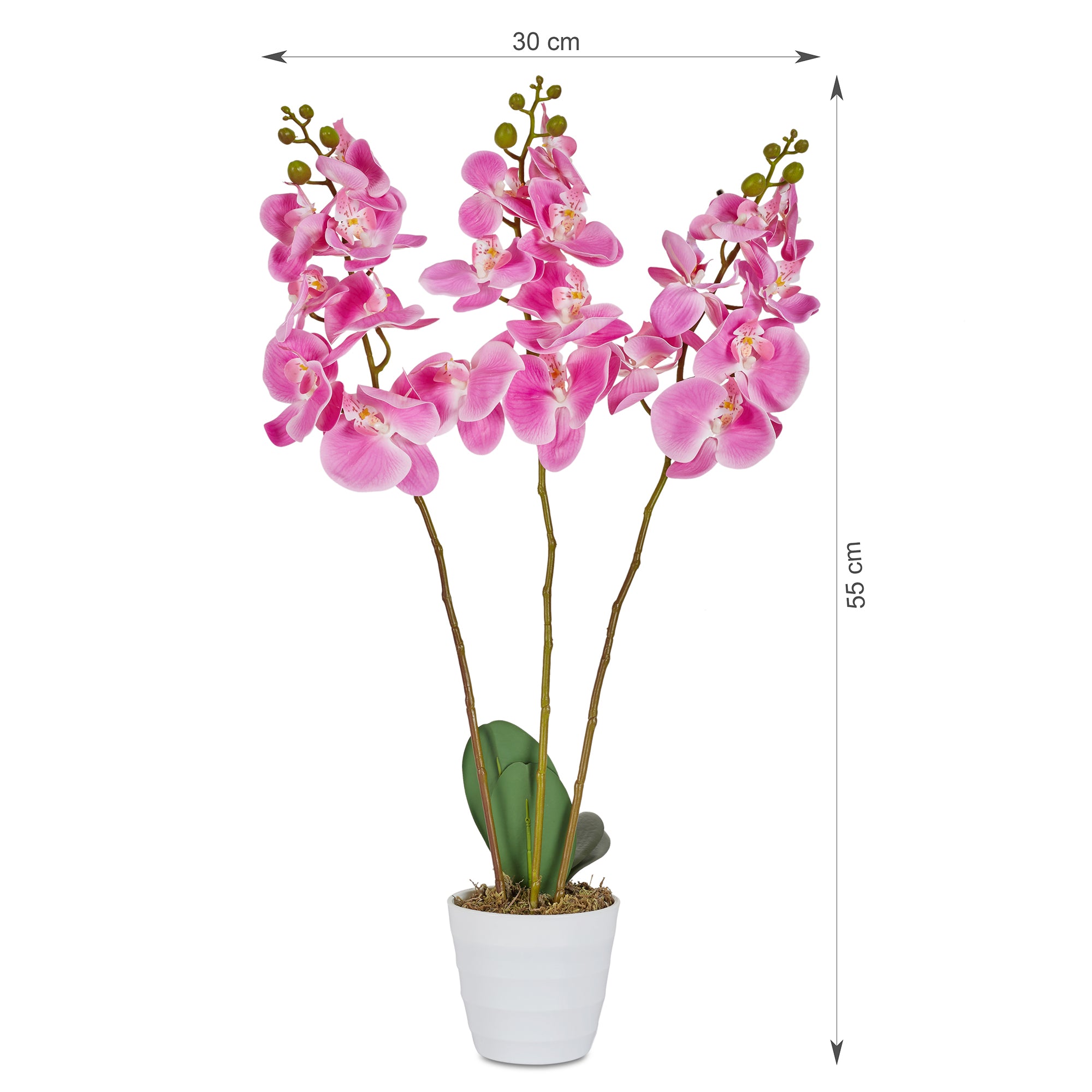 Ilana Artificial Orchid Potted Plant 55Cm in Pink Colour