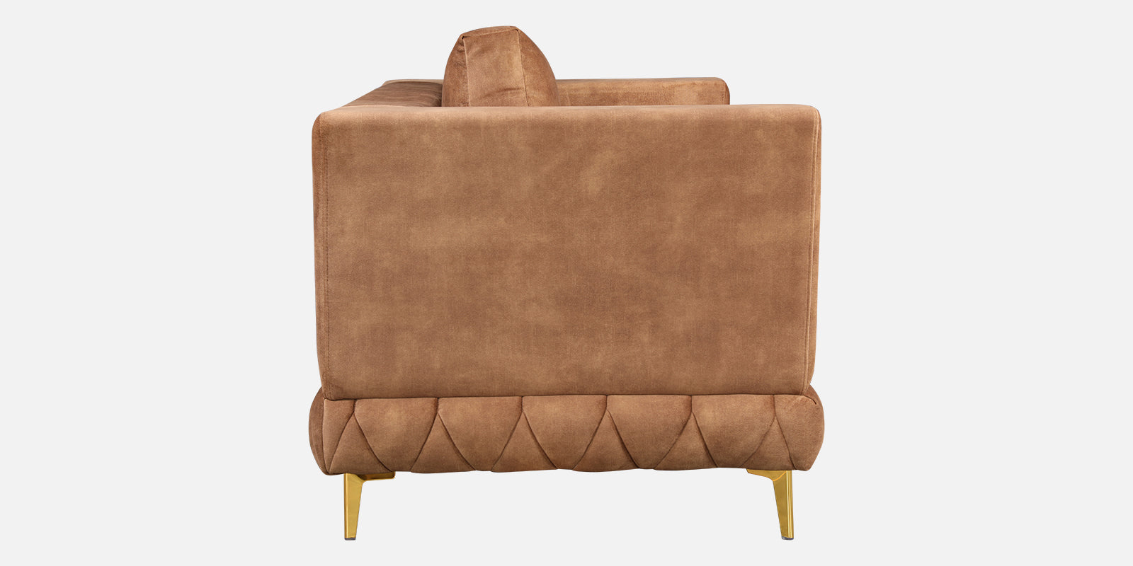 Plume Velvet Fabric Two Seater Sofa in Brown Colour