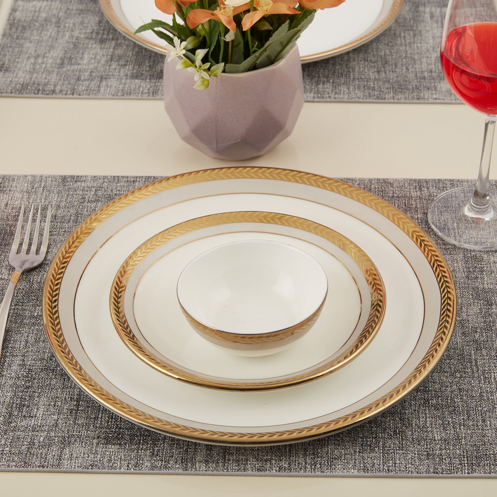 Amour Diana Bone China Veg Bowl 10 Cm in White Colour