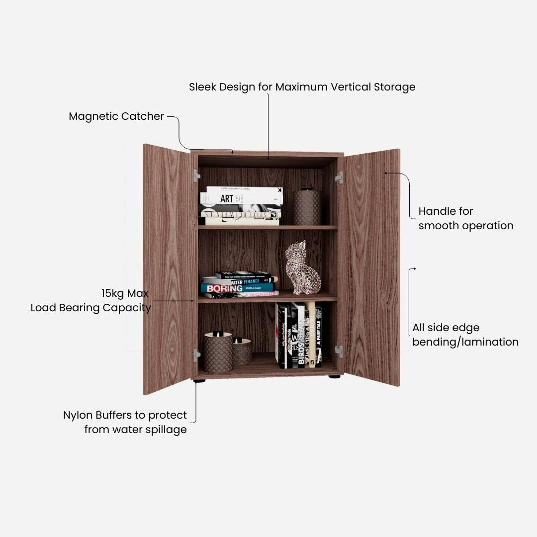Henley Engineered Wood Multipurpose Cabinet in Walnut Colour