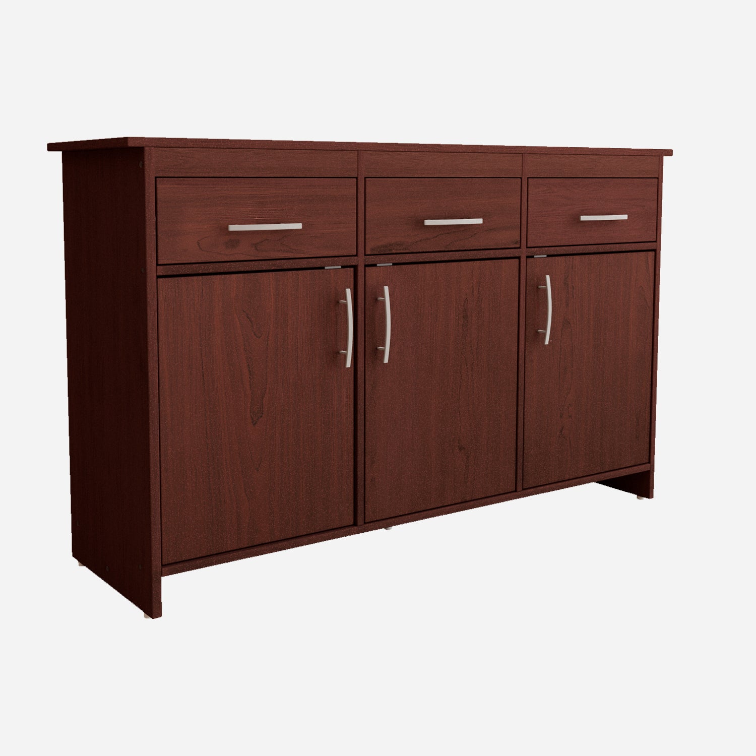 Albert Engineered Wood 3 Door Cabinet in Cherry Brown Colour