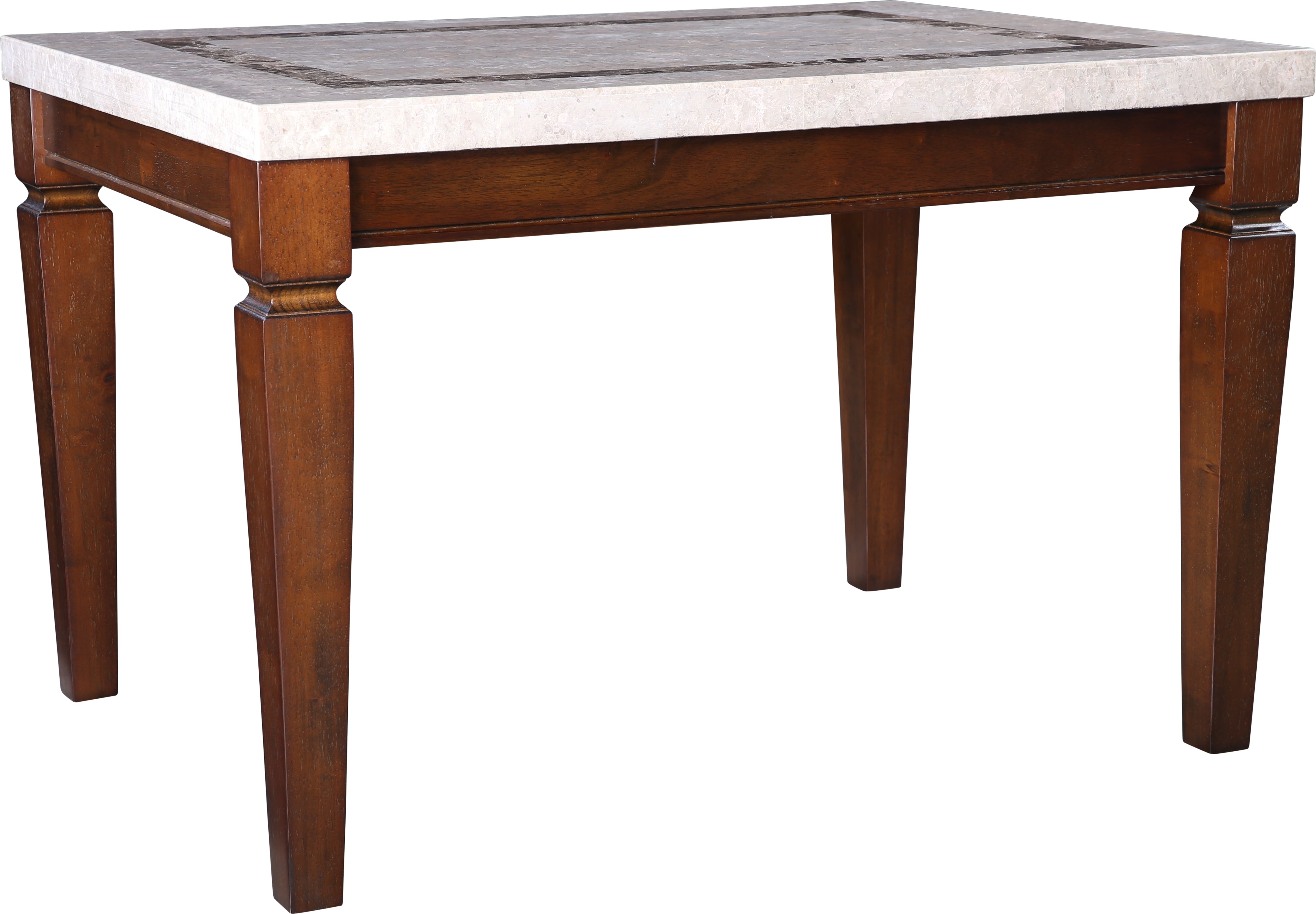 Bliss Marble Top 4 Seater Dining Table with Inlay in Beige Colour