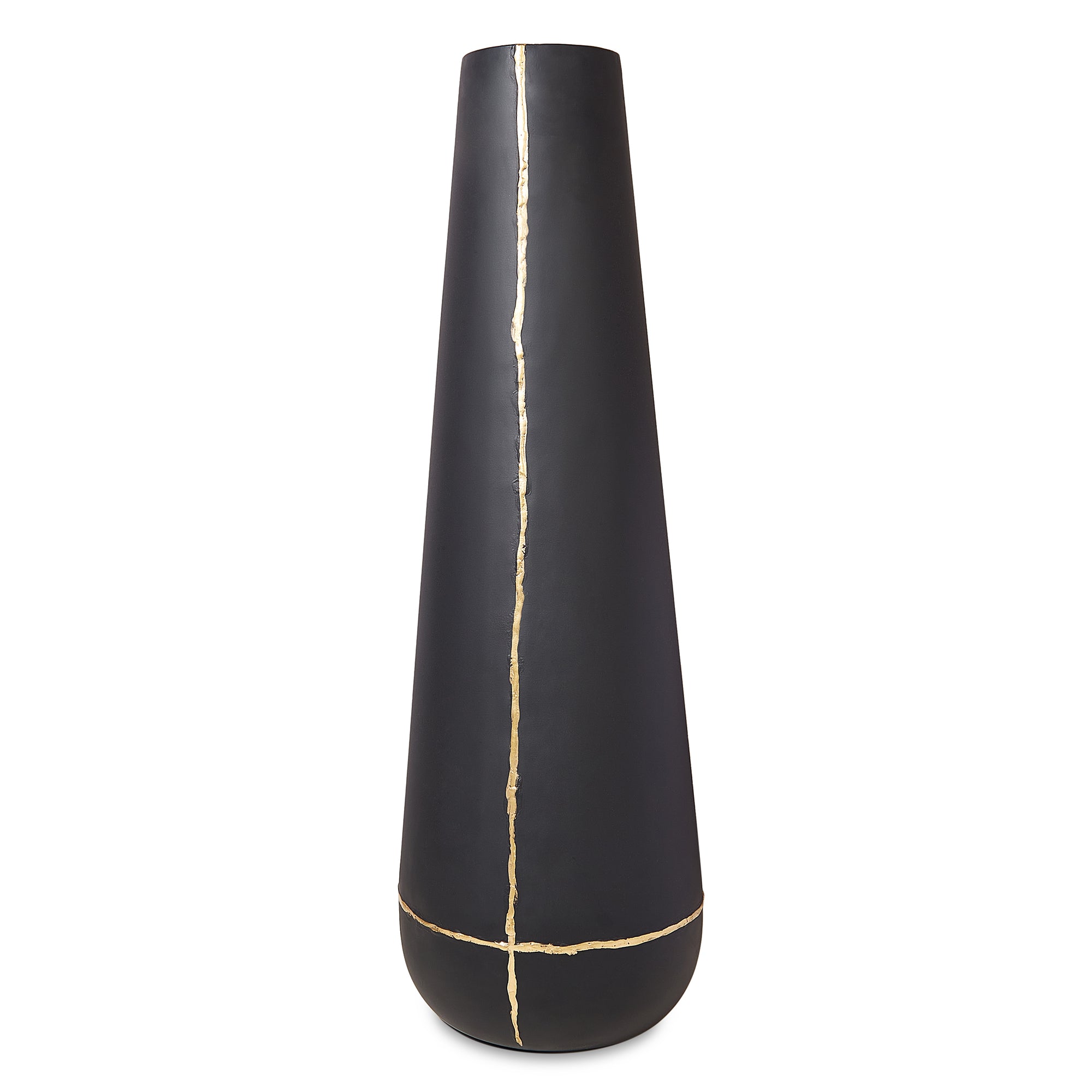 Mezzo Metal Vases 76 cm in Black Colour