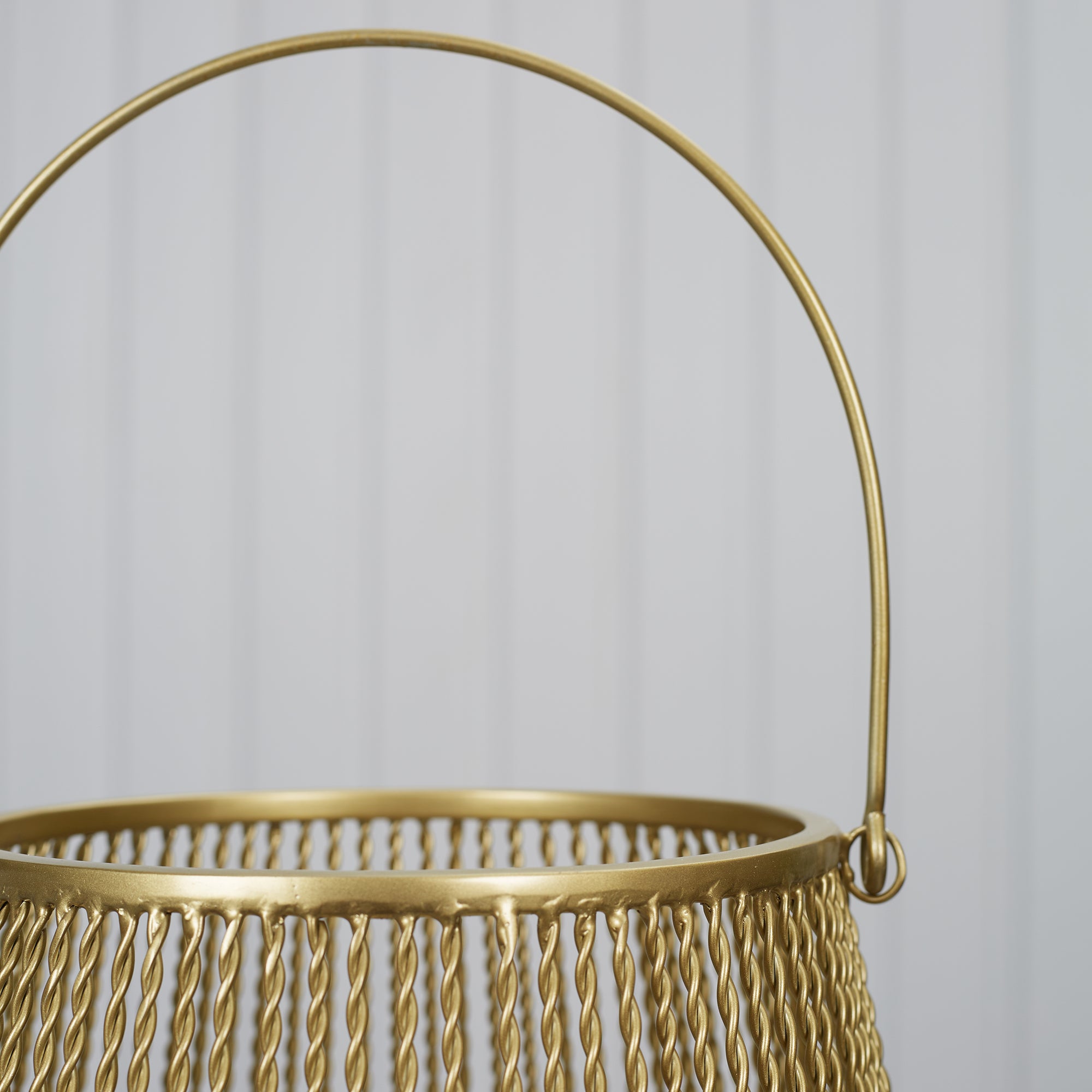 Apollo Iron and Glass Thread Dome Lantern 34x38 Cm in Gold Colour