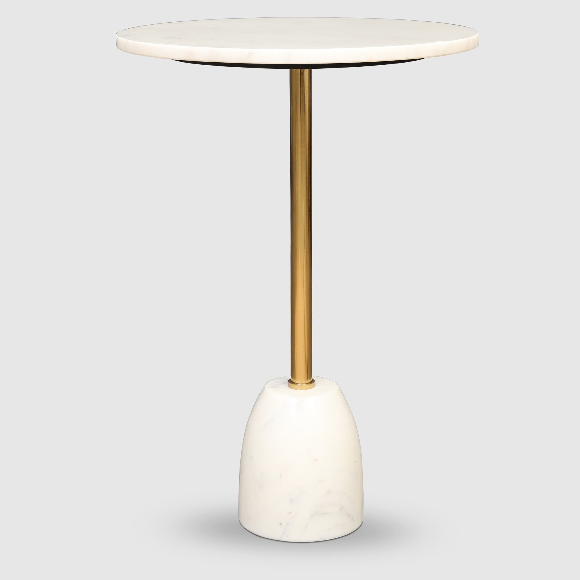 Julios Metal Side Table in Gold & White Colour