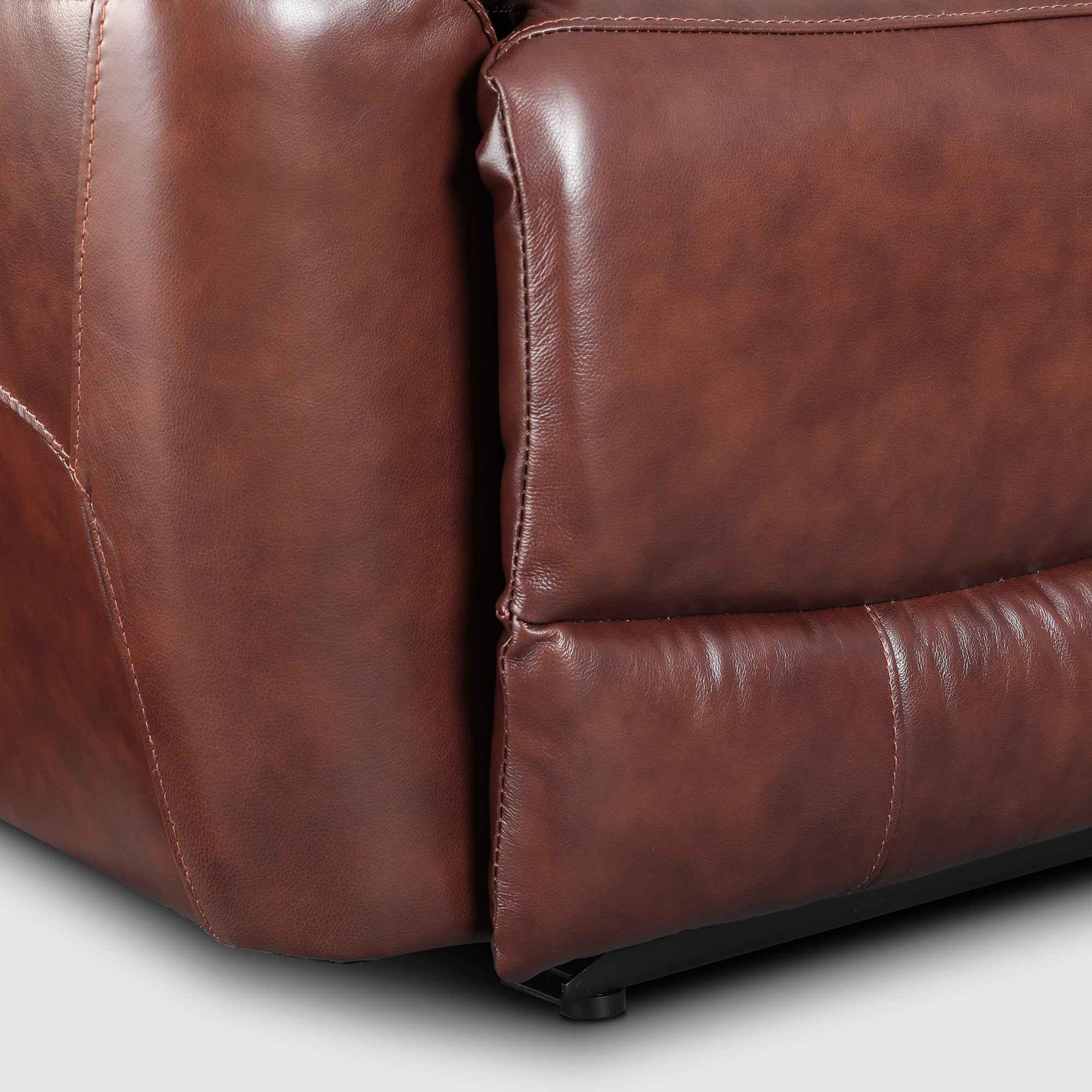 Charles Half Leather Two Seater Recliner in Brown Colour