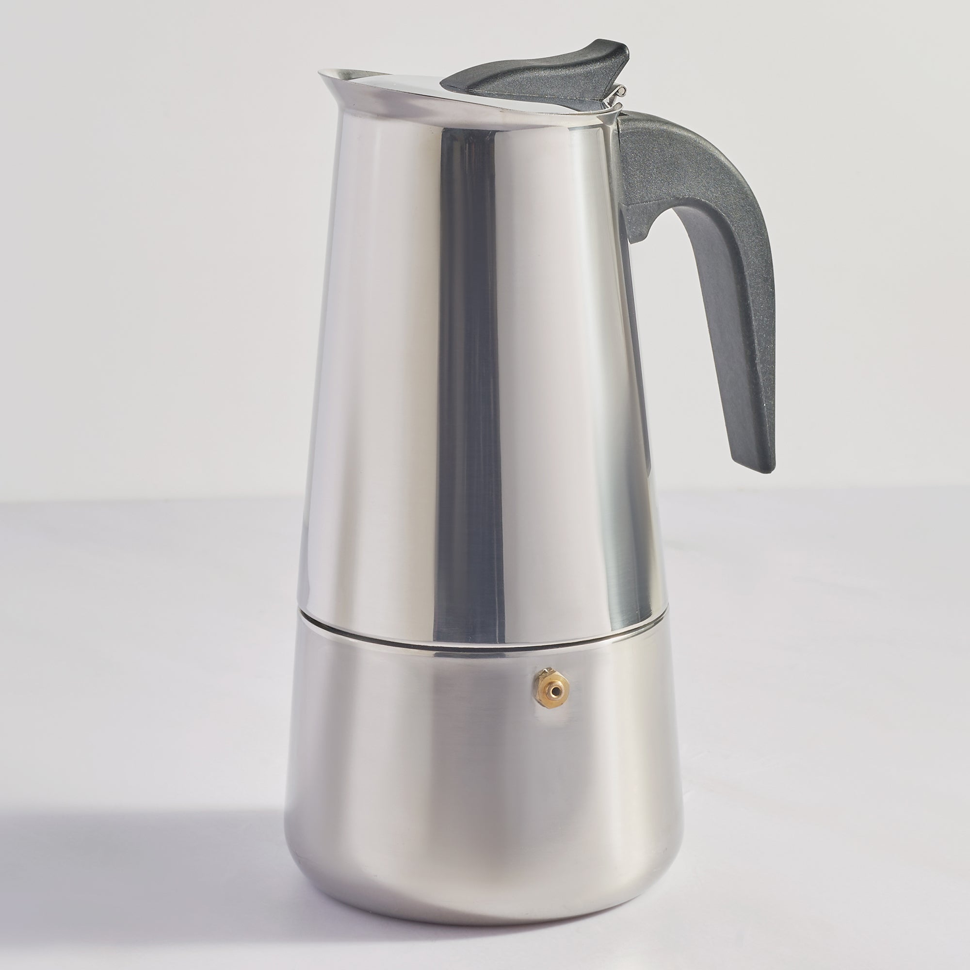 Brew Steel Moka Pot Coffee Maker 450 ml in Silver Colour