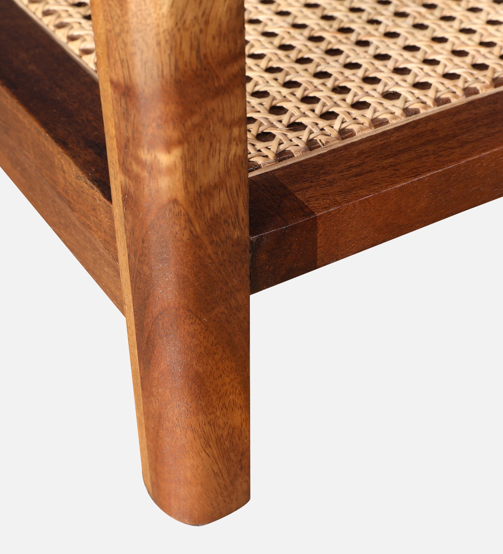 Siam Acacia Wood Side Table in Beige Colour