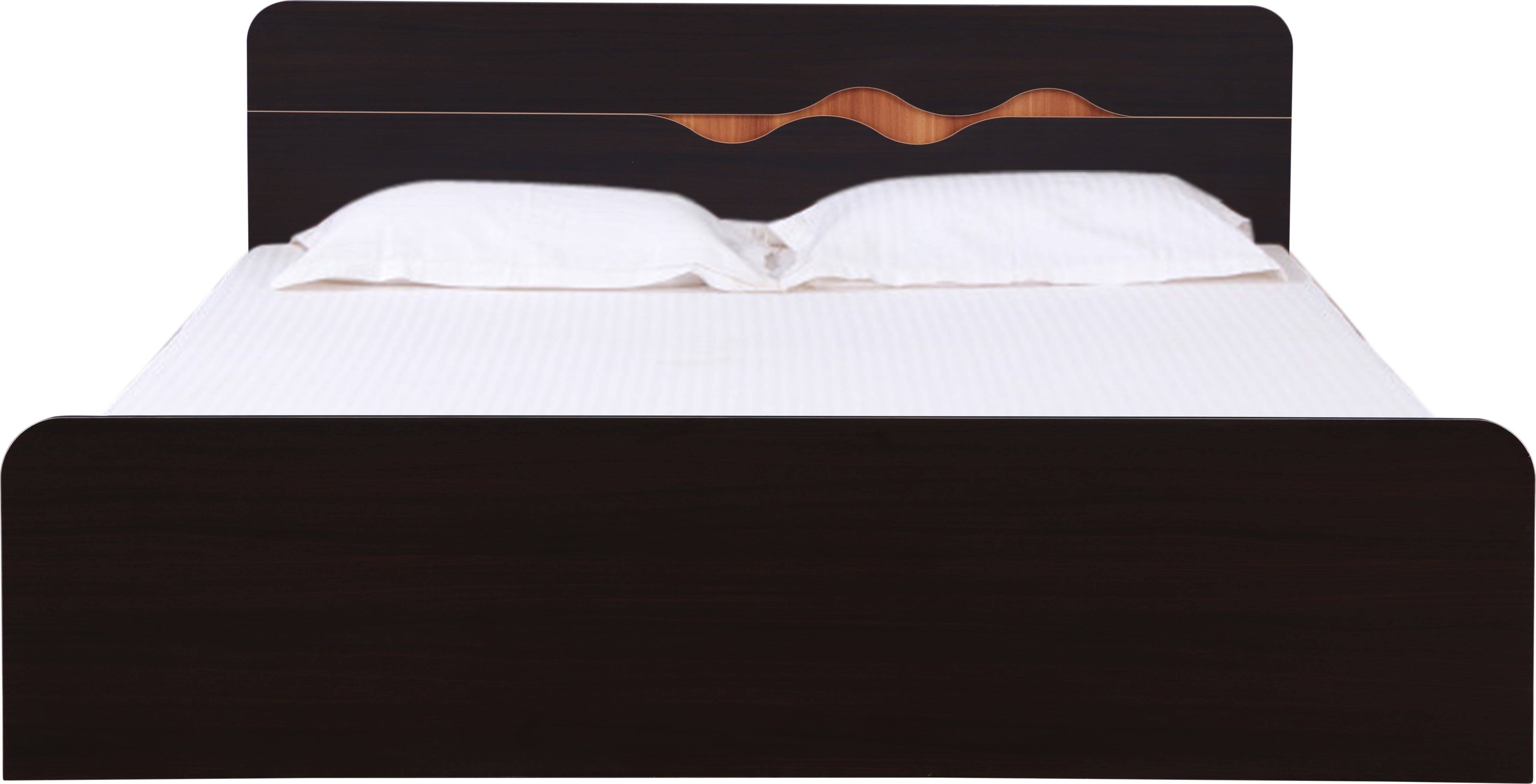 Swirl King Bed without storage in Dark Oak Colour