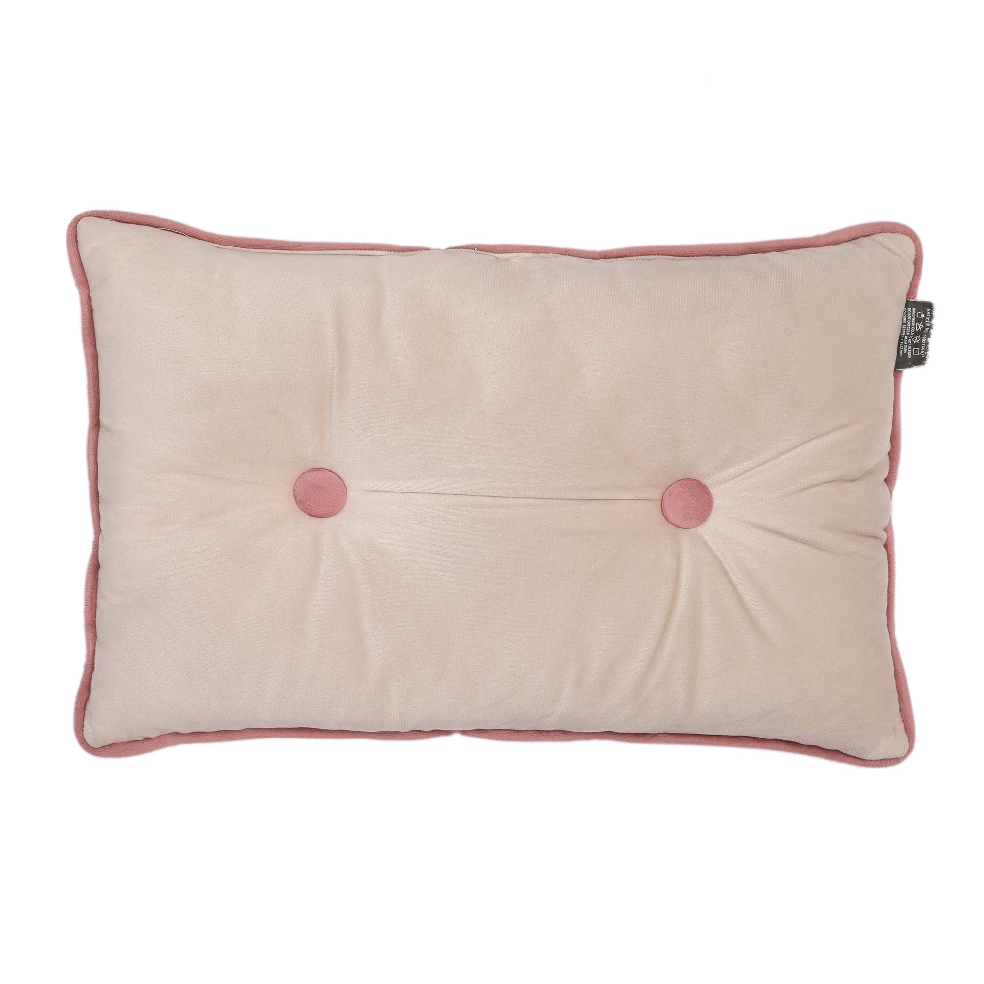Velvet Solid Dori Filled Cushion Beige, 30X45cm