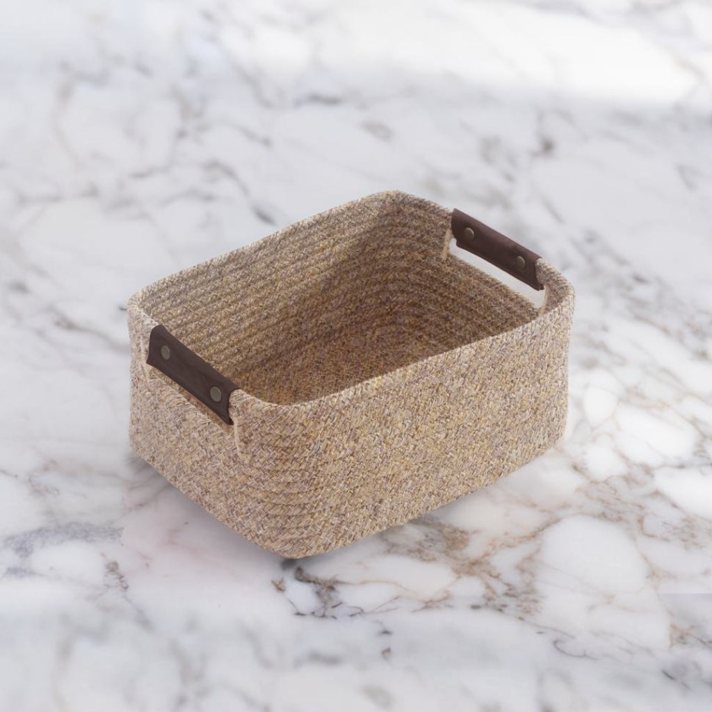 Kenso Polypropylene Organizer Basket Small in Beige Colour by Living Essence