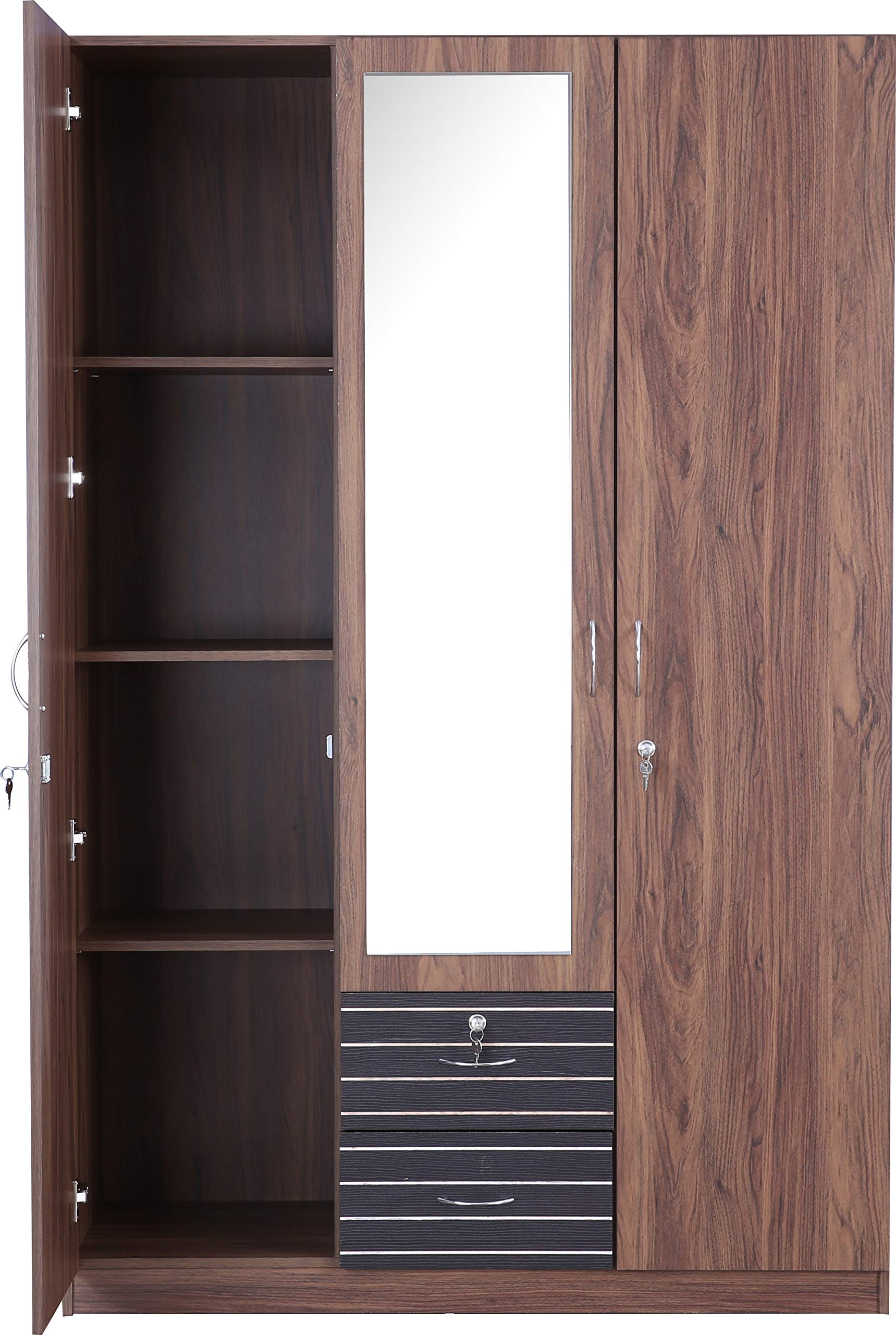 Molly Engineered Wood Three Door Wardrobe