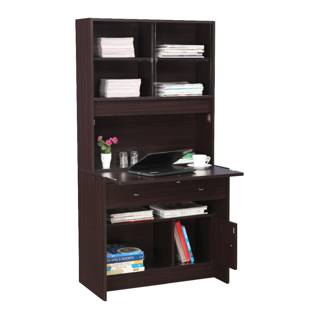 Gleam Study Table in Walnut Colour